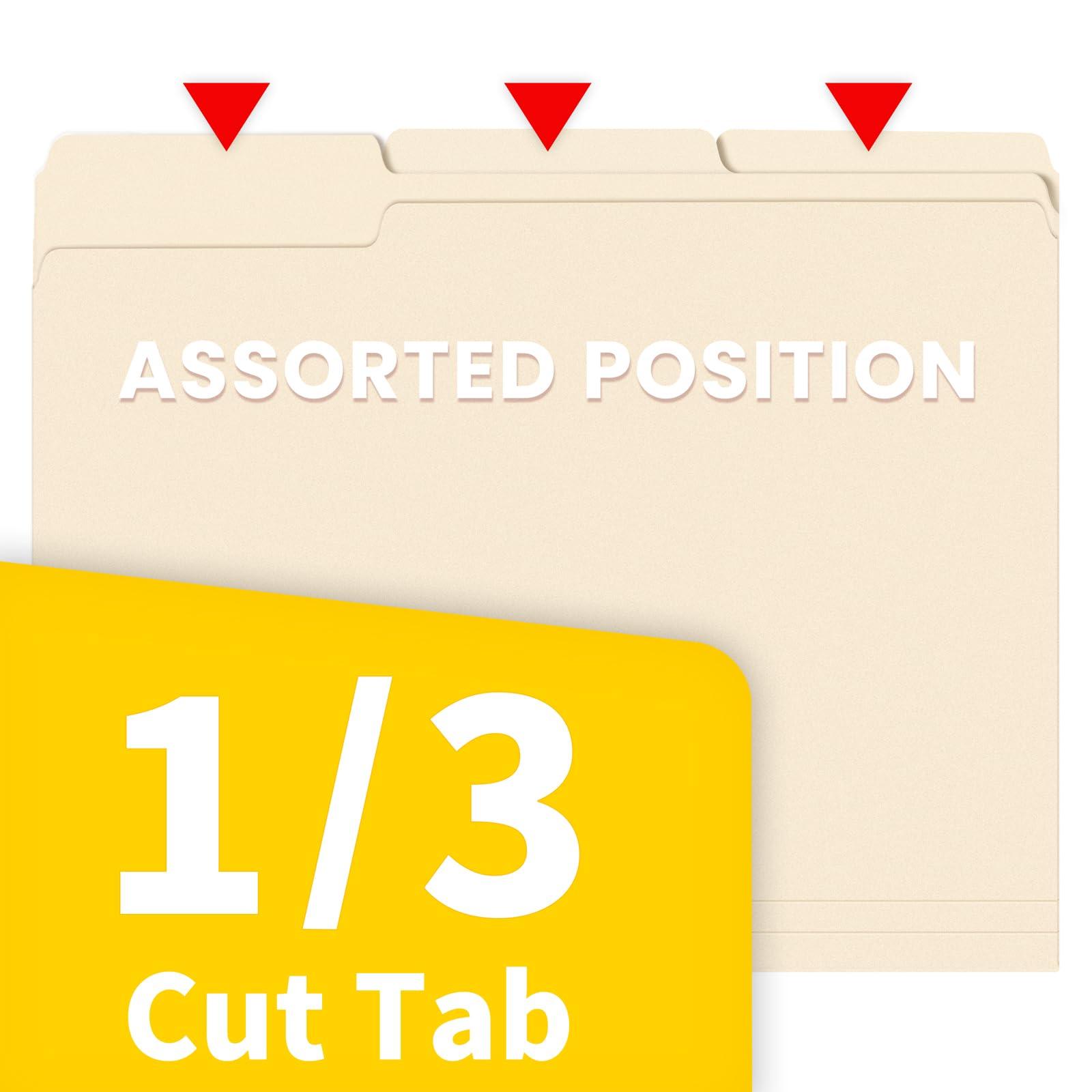 SUNEE Manilla Folders Letter Size (8.5 x 11 inches), 250 Per Box, 1/3 Cut Tab for Easy Labeling and Organization, Durable Standard Paper for Home, Office, School Filing - Image 5