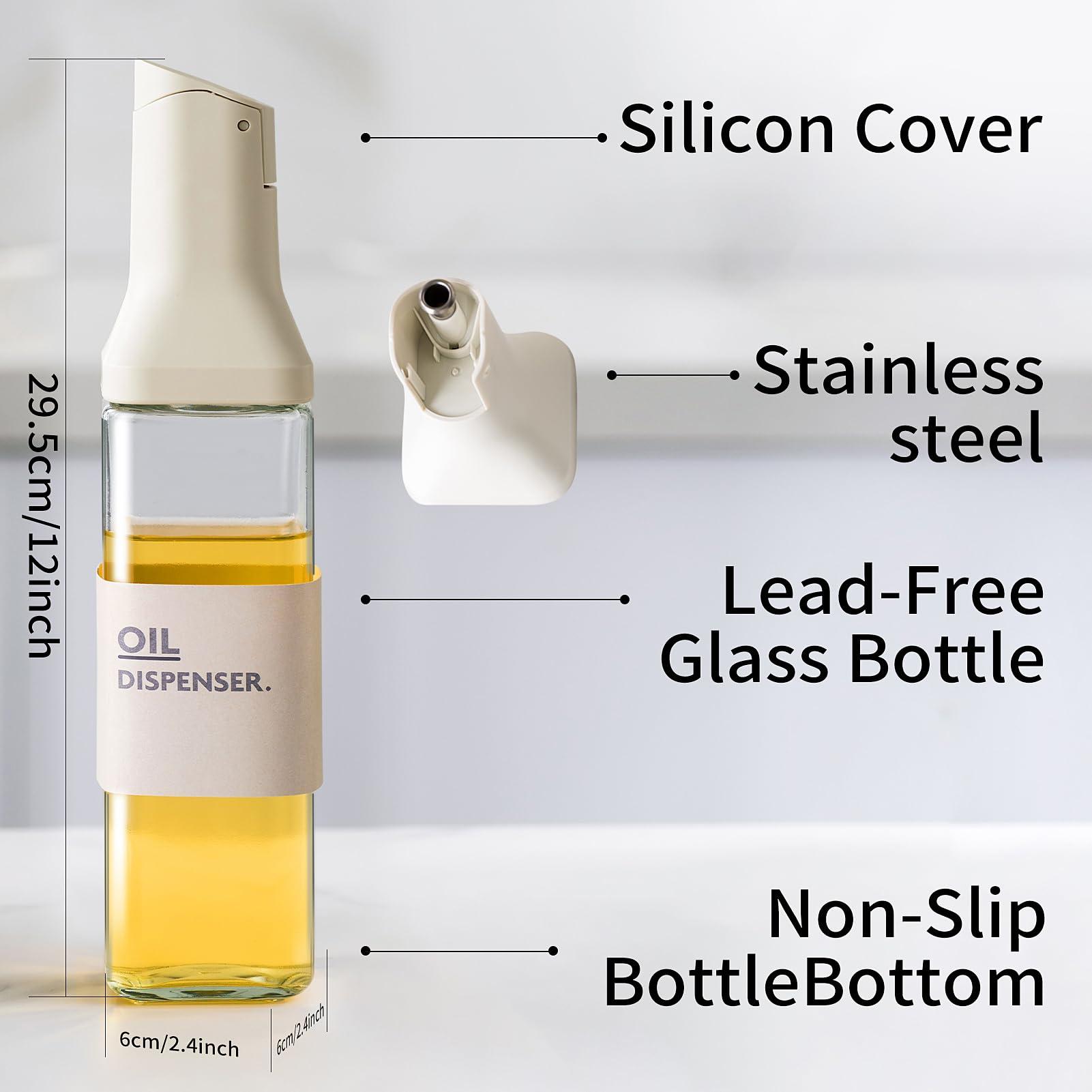 stackbear Olive Oil Dispenser for Cooking - 16oz Leakproof Glass Oil Dispenser Bottle with Gravity Spout, Air Fryer, BBQ, Healthy Salad & Non-Stick Pans,BPA-Free,Easy to Refill and Use,Blue - Image 4
