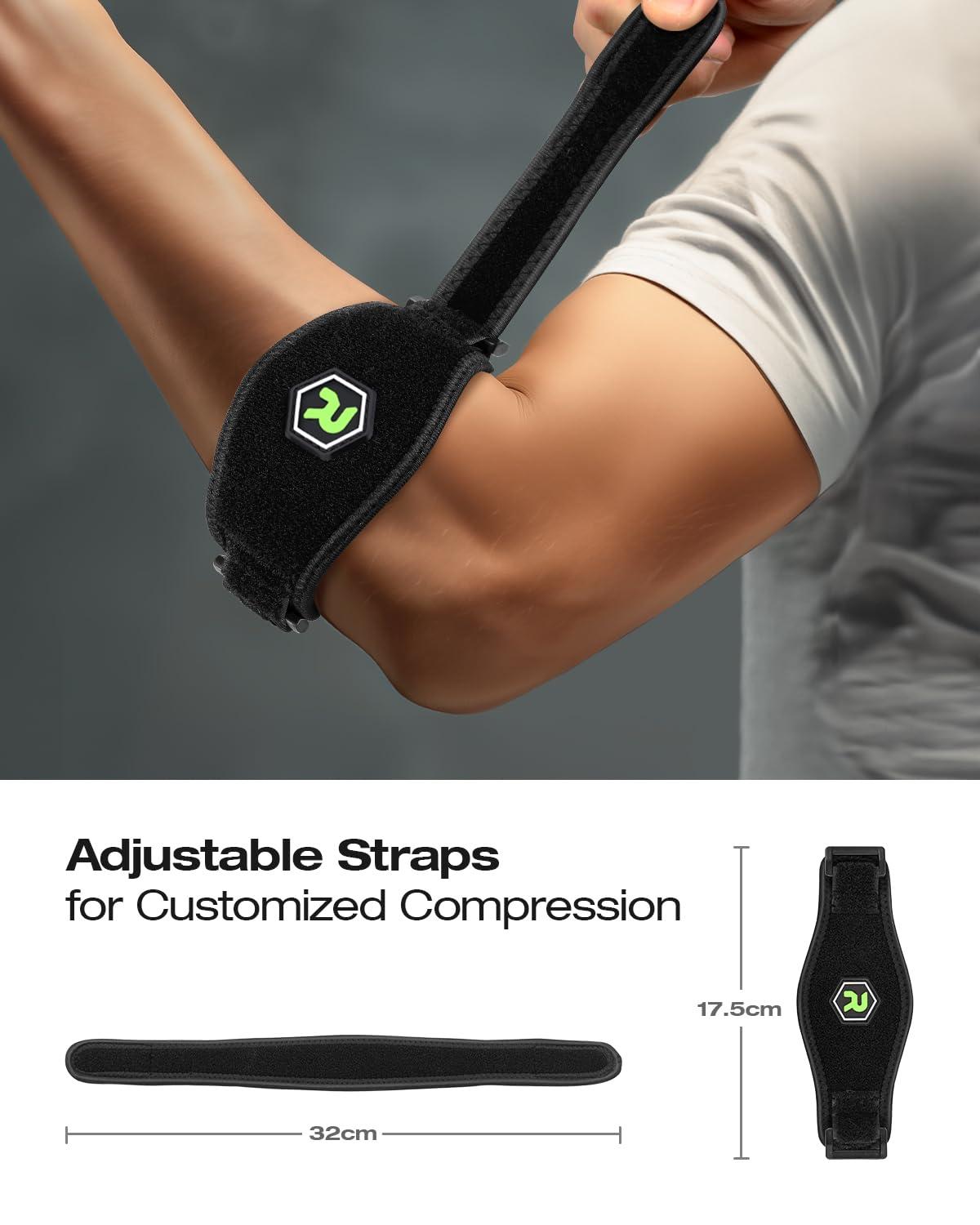 Rakiie Tennis Elbow Brace Pro 2 Pack, Pain Relief for Tennis Elbow & Golfer's Elbow, Tendonitis Elbow Brace Support & Strap for Men & Women - Image 5