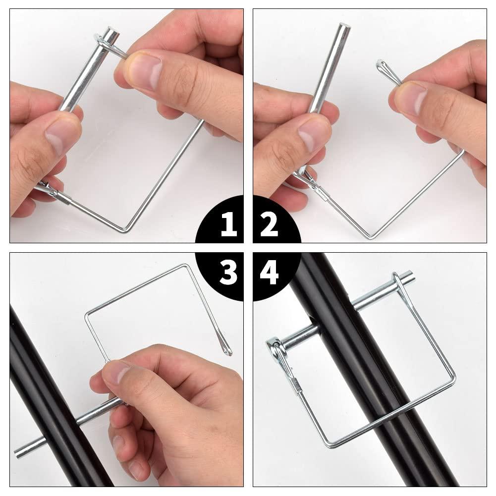 Comonc 15 PCS 1/4*4-1/2 Inch Trailer Hitch Pin Shaft Locking Pin Safety Coupler Pin 1/4 Hitch pin Wire Lock Pin 1/4" x 4-1/2" for PTO,Farm,Lawn,Hitches,and Garden - Image 4