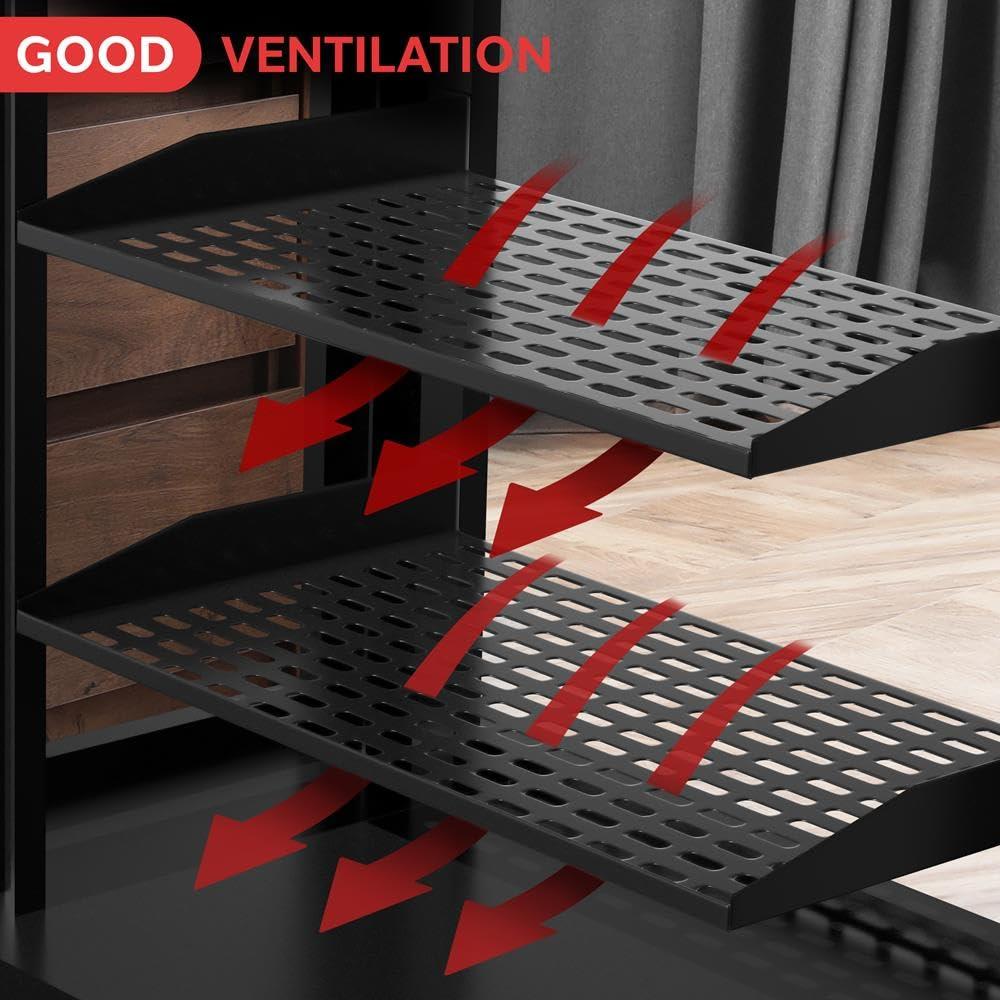 Pyle 2-Pc 1U Server Rack Shelf, Vented Shelves for Good Air Circulation, Cantilever Mount, Wall Mount Rack, Universal Device, Cabinet Shelf, Computer Case Mounting Tray, Black-Pyle PLRSTN14UX2 - Image 5
