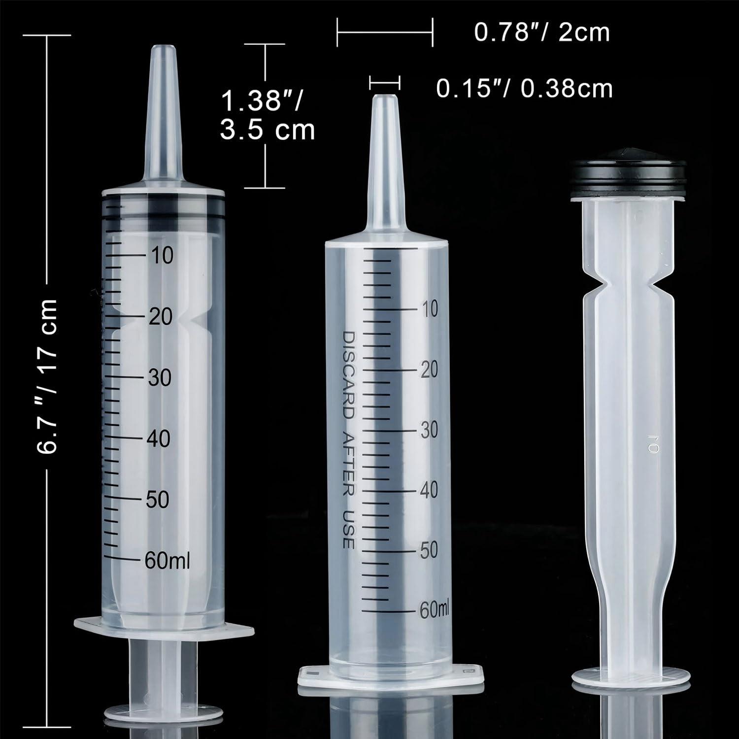 4 Pack 60 ml Syringe for Liquid Without Needle,Syringe with Cap,Individually Wrapped,for Scientific Labs,Measurement,Dispensing,Oil or Glue Applicato - Image 6