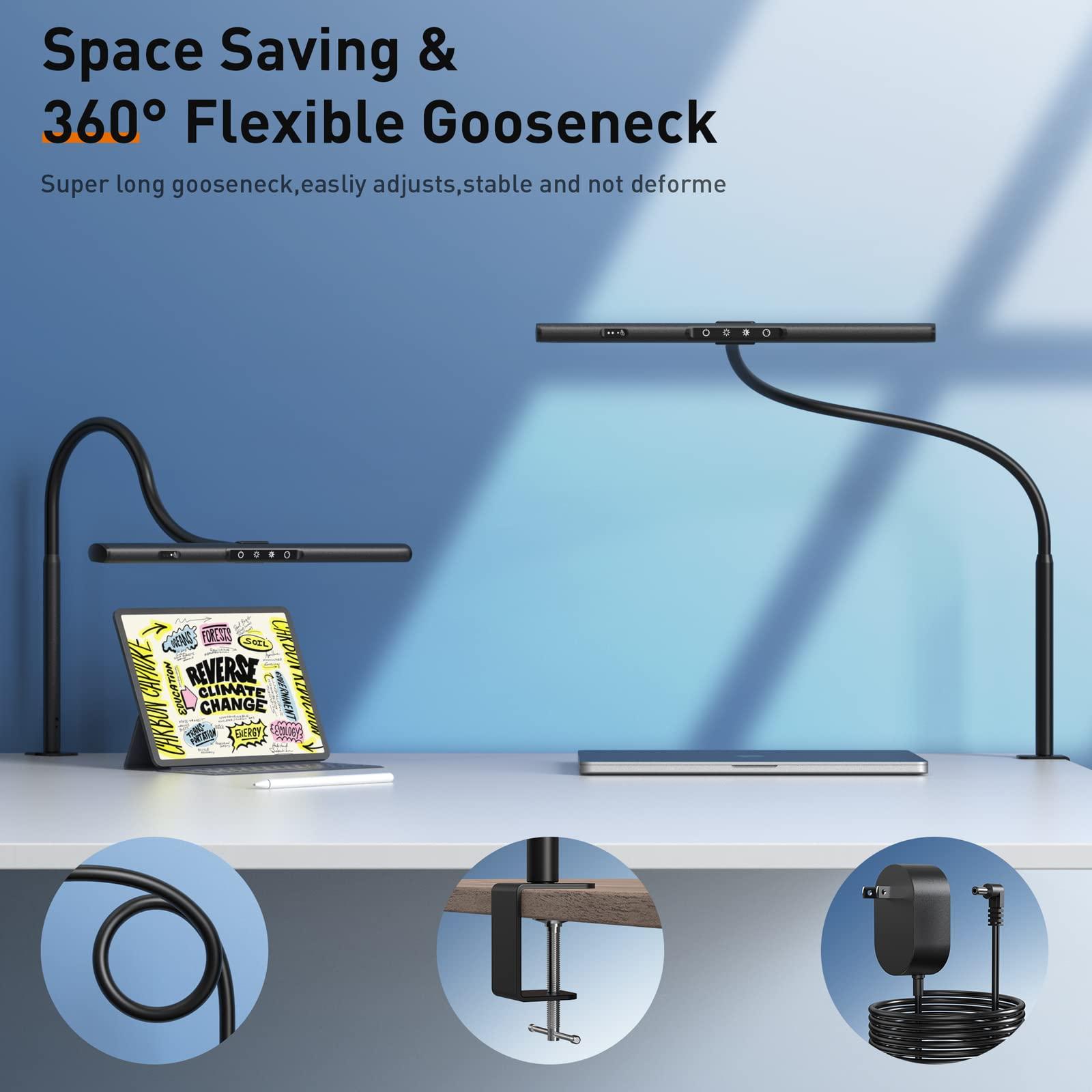 AmazLit Desk Lamp for Home Office, Desk Light with Clamp, Office Lamp with Remote & Gesture Sensing, Monitor Light Bar, Adjustable Color Temperature & Brightness, 12W - Image 5