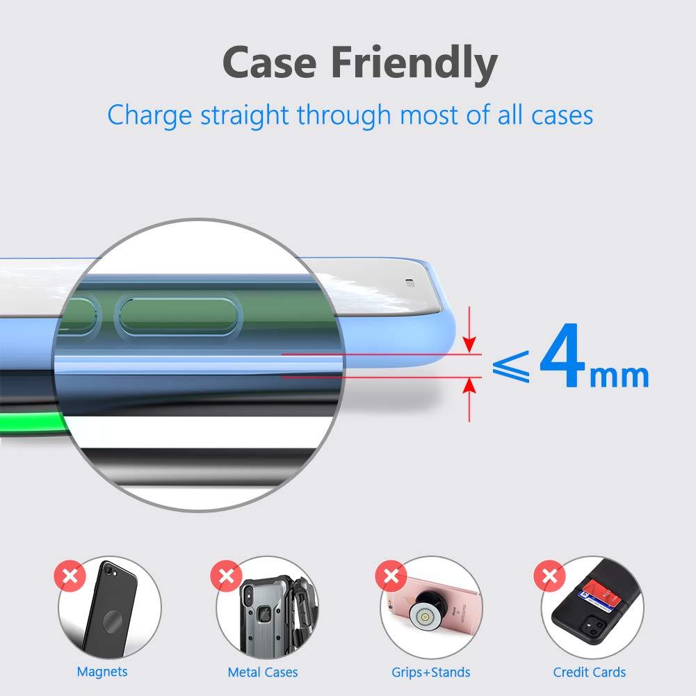 Yootech Wireless Charger,10W Max Fast Wireless Charging Pad Compatible with iPhone 16e/16/16 Plus/16 Pro Max/15/14/13/SE 2022/12/11/X/8,Samsung Galaxy S22/S21/S20,for AirPods Pro 2(No AC Adapter) - Image 4