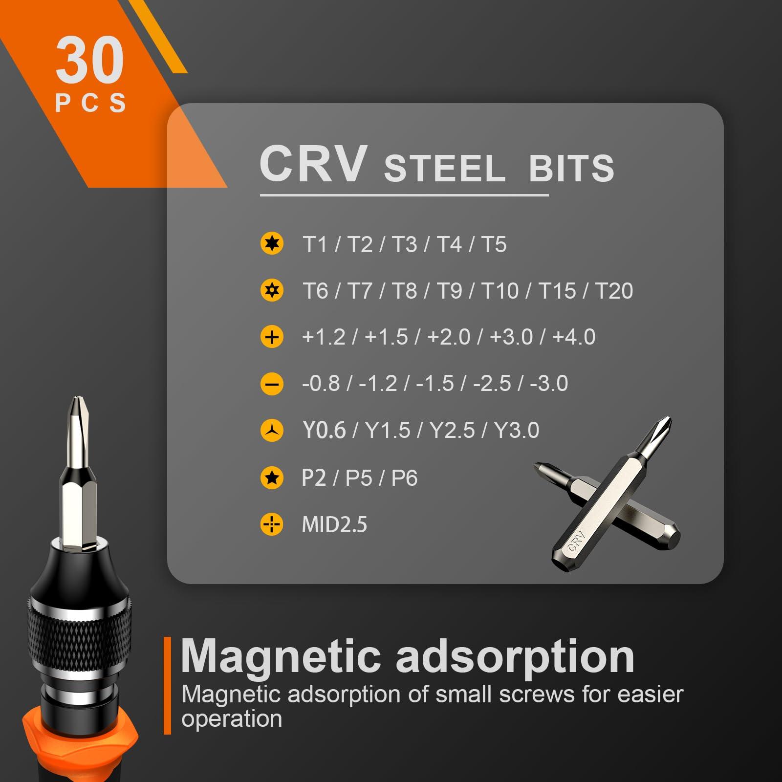 JOREST 38Pcs Small Precision Screwdriver Set with Torx T5, T6, Y00, Mini Repair Tool Kit for Macbook, Computer, Laptop, iPhone, PS4 PS5, Xbox, Switch, Eyeglasses, Watch, Ring Doorbell, Electronic, etc - Image 4