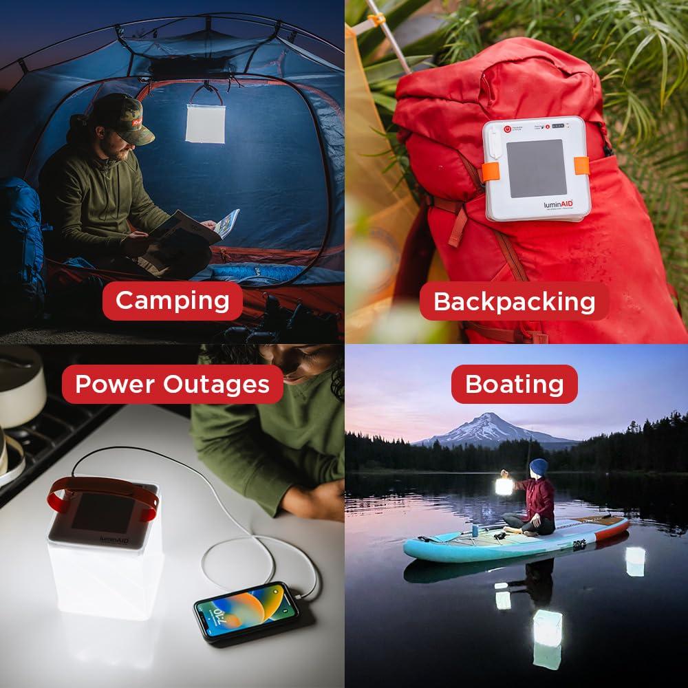 LuminAID Max Quick Inflate 2-in-1 Solar Camping Lantern and Phone Charger - Rechargeable LED Lamp for Camping, Hiking & Travel - Waterproof Emergency Light for Power Outages, Hurricane, Survival Kits - Image 4