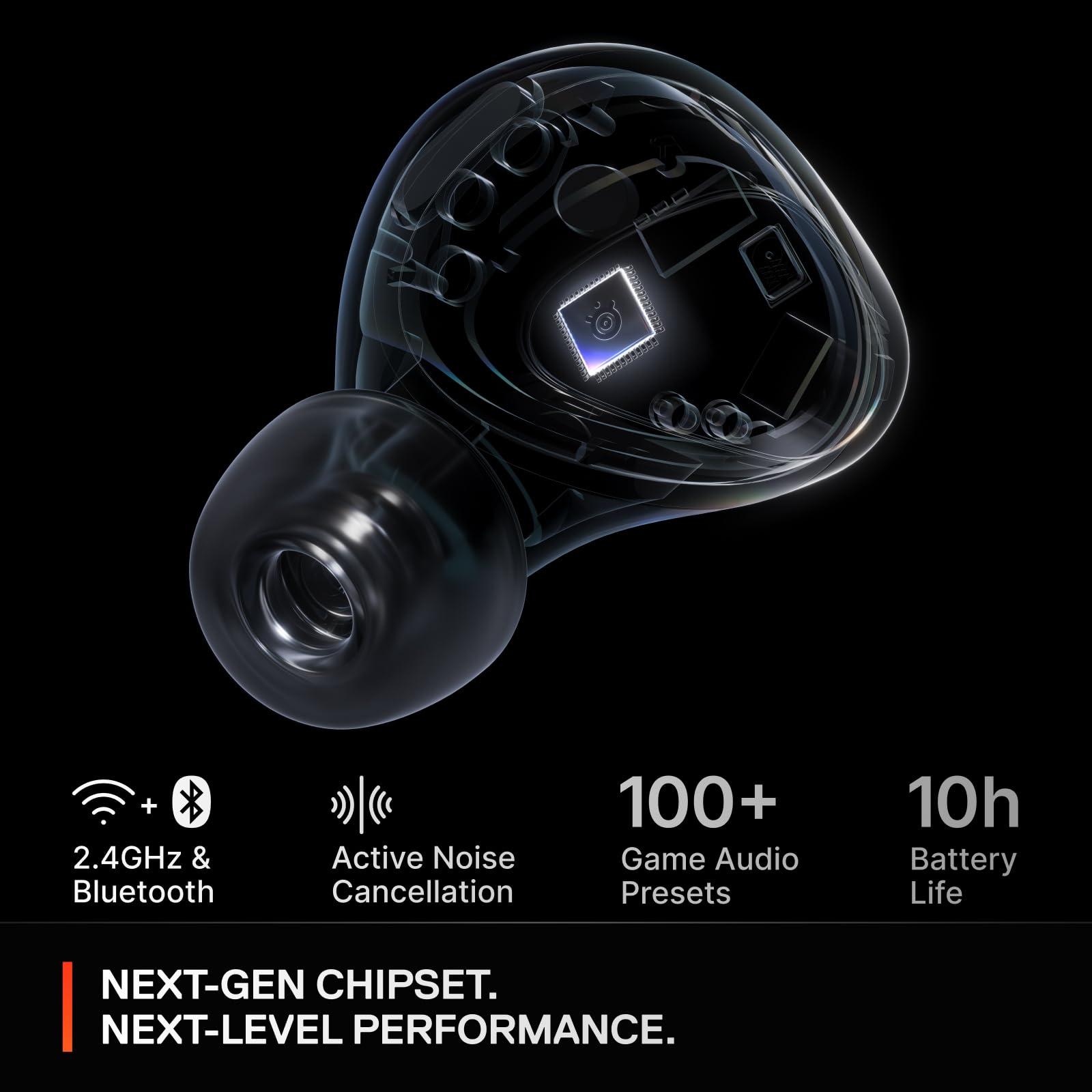 Arctis GameBuds for Xbox/PC/PS5/Switch/Mobile — Quick-Switch 2.4GHz + Bluetooth 5.3 — Active Noise Cancelling — Mobile App w/Sound Presets — Water Resistant IP55 — 40H Battery with Qi Charging Case - Image 4