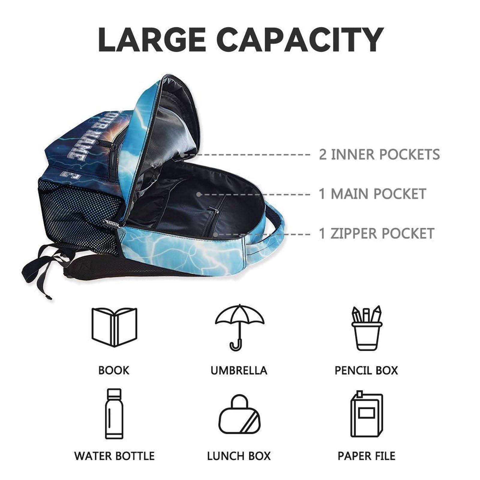 Custom Kids Backpack for Students - 17 Inch Tennis Backpacks for Middle School - Lightweight Durable Sports Bookbag - Image 5