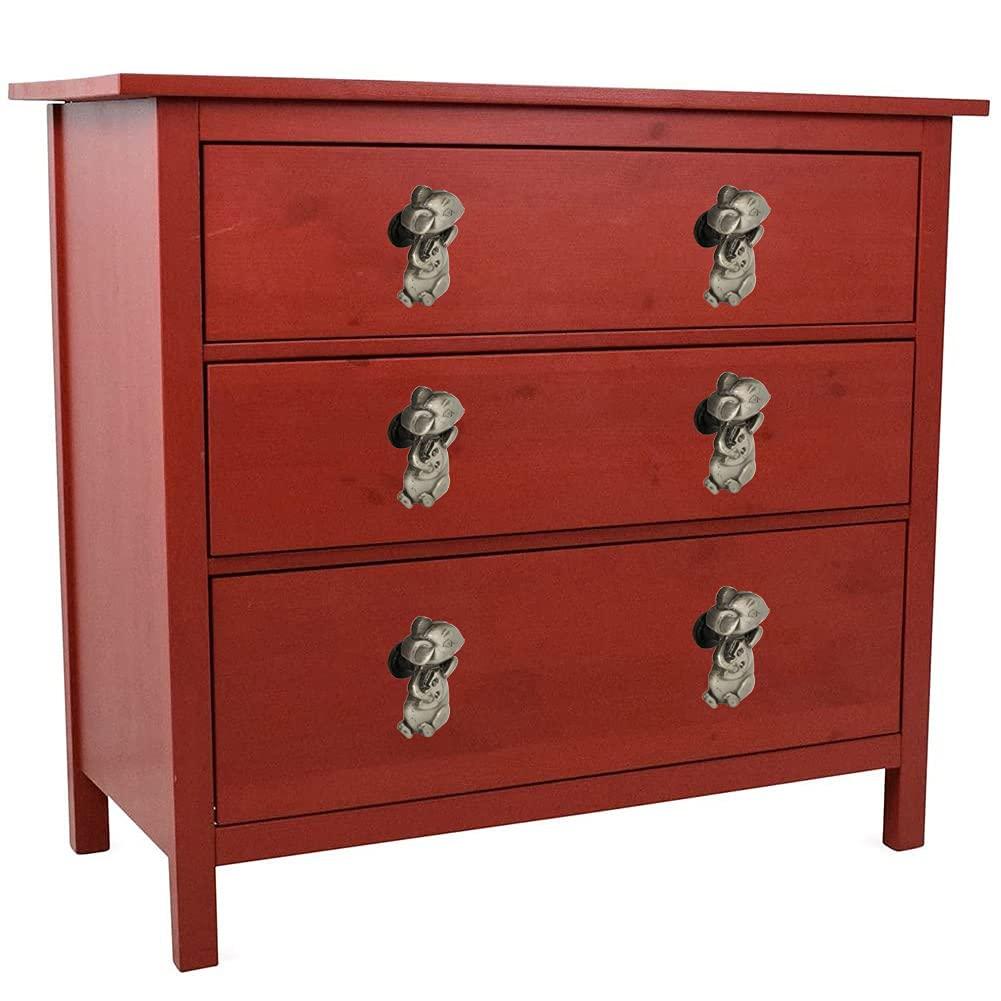 glrovazas Aniaml 4Pcs Cabinet Knobs Dresser Knobs Antique Mouse Handle Cupboard Drawer Wardrobe Bedside Cabinet Closet Furniture Door Decorative(Mouse) - Image 7