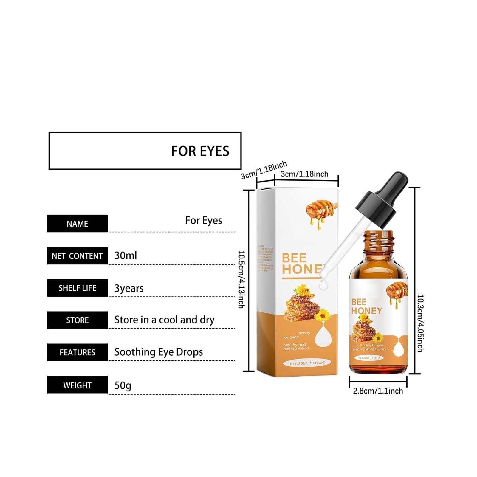 LJRHYEH Eye Drop Honey for Eyes Honey Eye Drops Bee Honey for Eye Stingless Bee Honey Eye Drops Honey for Eyes Moisturizes Eyes(1PCS) - Image 3