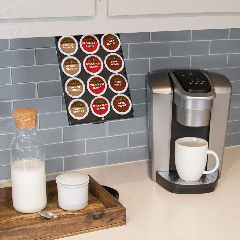PERFECT POD EZ-Shelf Under Shelf Storage for K Cups, Space-Saving Under Counter Cabinet Coffee Pod Holder, 10.5" x 7.25" x 2", Holds 12 Cups - Image 7