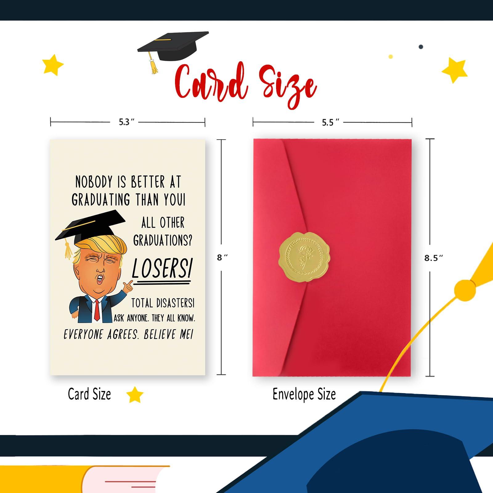 Humorous Trump Graduation Gifts for Him Her, Funny Graduation Card for Friends Women Men, Best Graduation Gift Card - Image 3