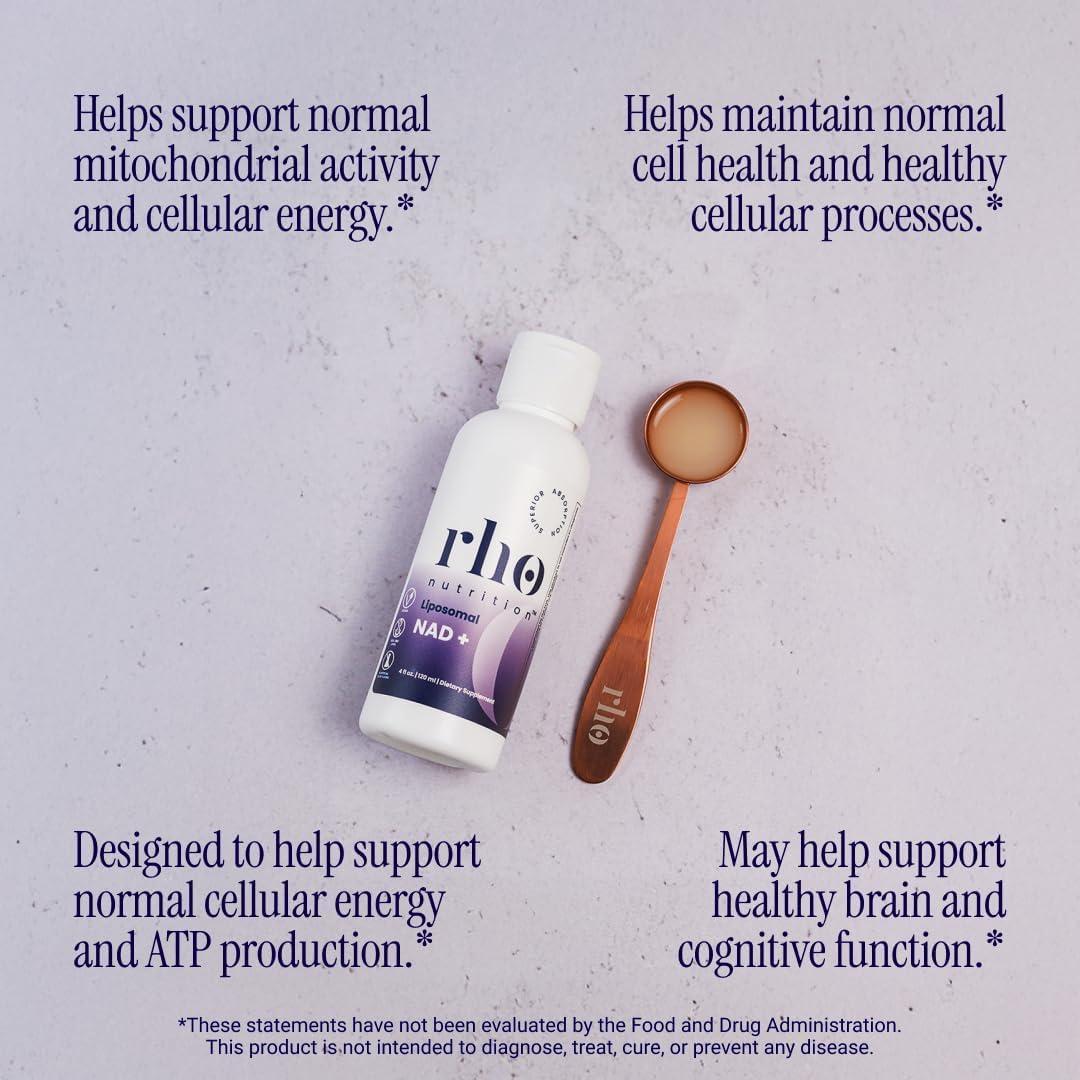 Rho Nutrition - Cellular Longevity Essentials Bundle – Ultra High Absorption Liquid Liposomal Supplements for Healthy Aging & Cellular Support - NAD+, Curcumin + Resveratrol, & Glutathione (3 Pack) - Image 3