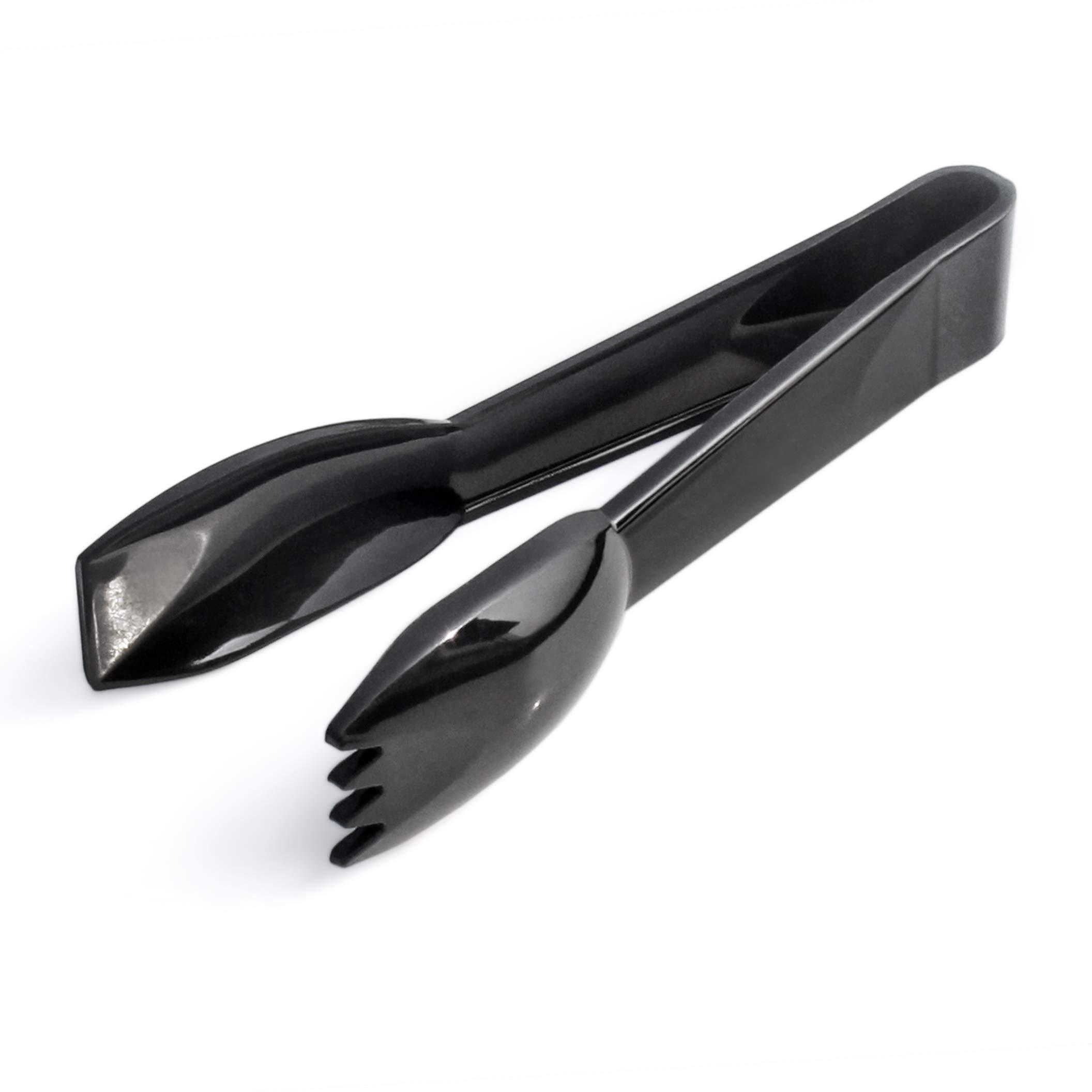 New Star Foodservice 42290 Utility Tong, High Heat Plastic, Straight Edge, 6 Inch, Set of 12, Black