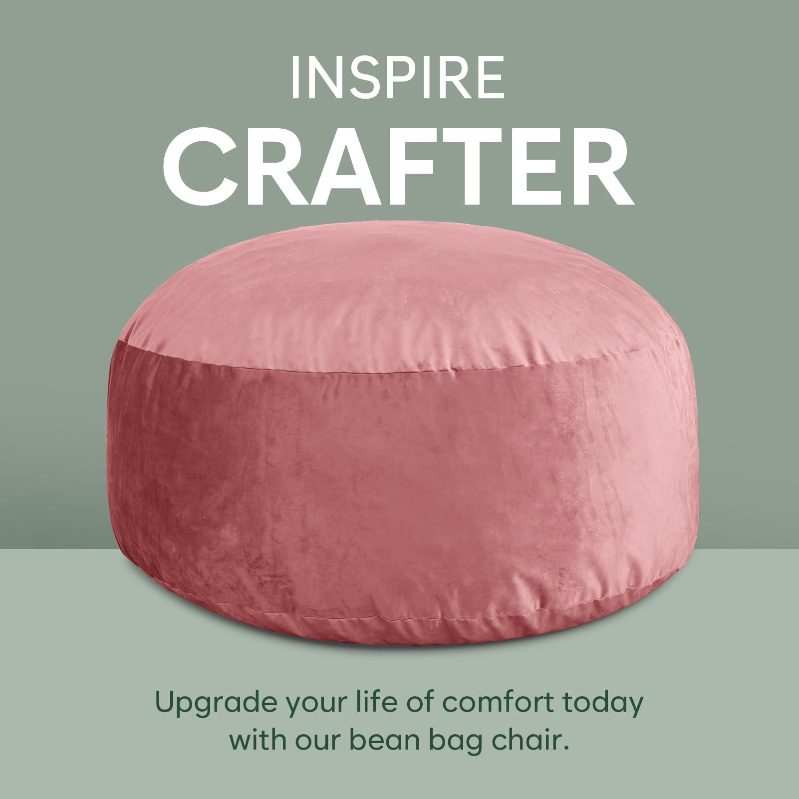 3 Ft Bean Bag Chair, Memory Foam Bean Bag Chairs for Adults with Filling, Round Bean Bag Sofa with Filler Included, Beanbags with Soft Dutch Velvet Fabric,3 Foot,Pink - Image 8