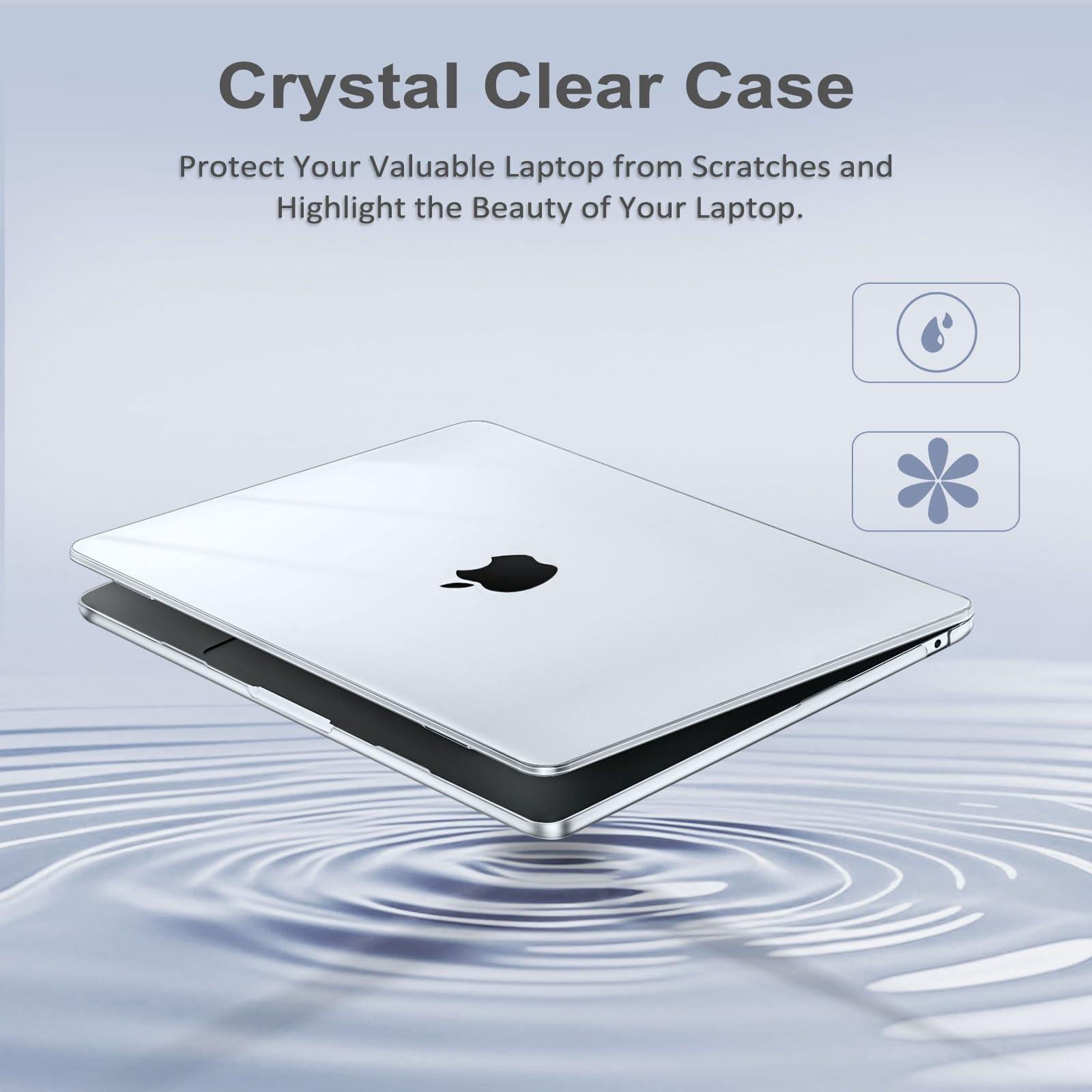 MOSISO Compatible with MacBook Air 15 inch Case 2025 2024 2023 M4 A3241 M3 A3114 M2 A2941 with Liquid Retina Display Touch ID, Plastic Hard Shell&Keyboard Cover&Screen Film&Type C, Crystal Clear - Image 3