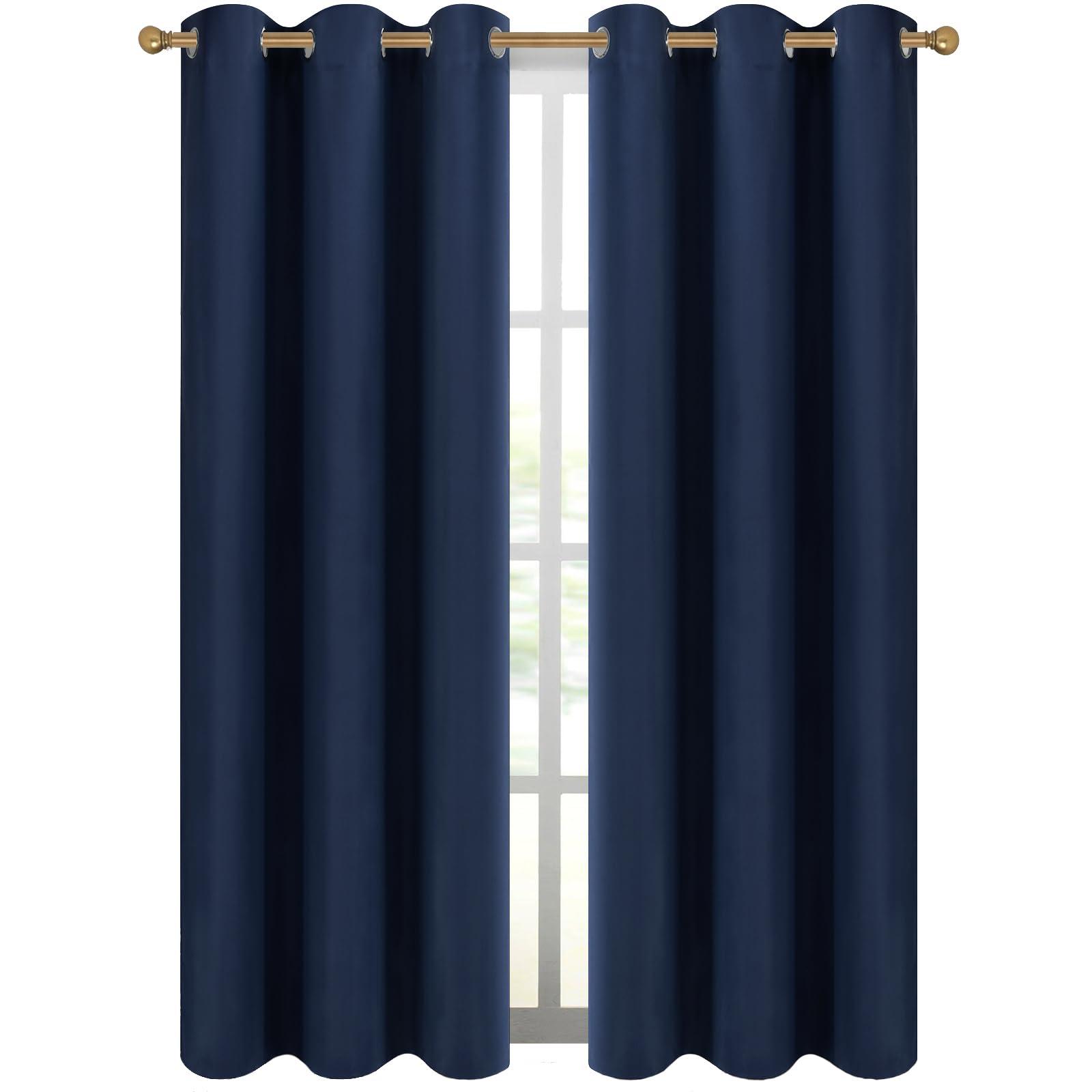 Diraysid Blackout Curtains for Bedroom Grommet Thermal Insulated Room Darkening Curtains (42 x 84 Inch, 2 Panels, Navy Blue) - Image 3