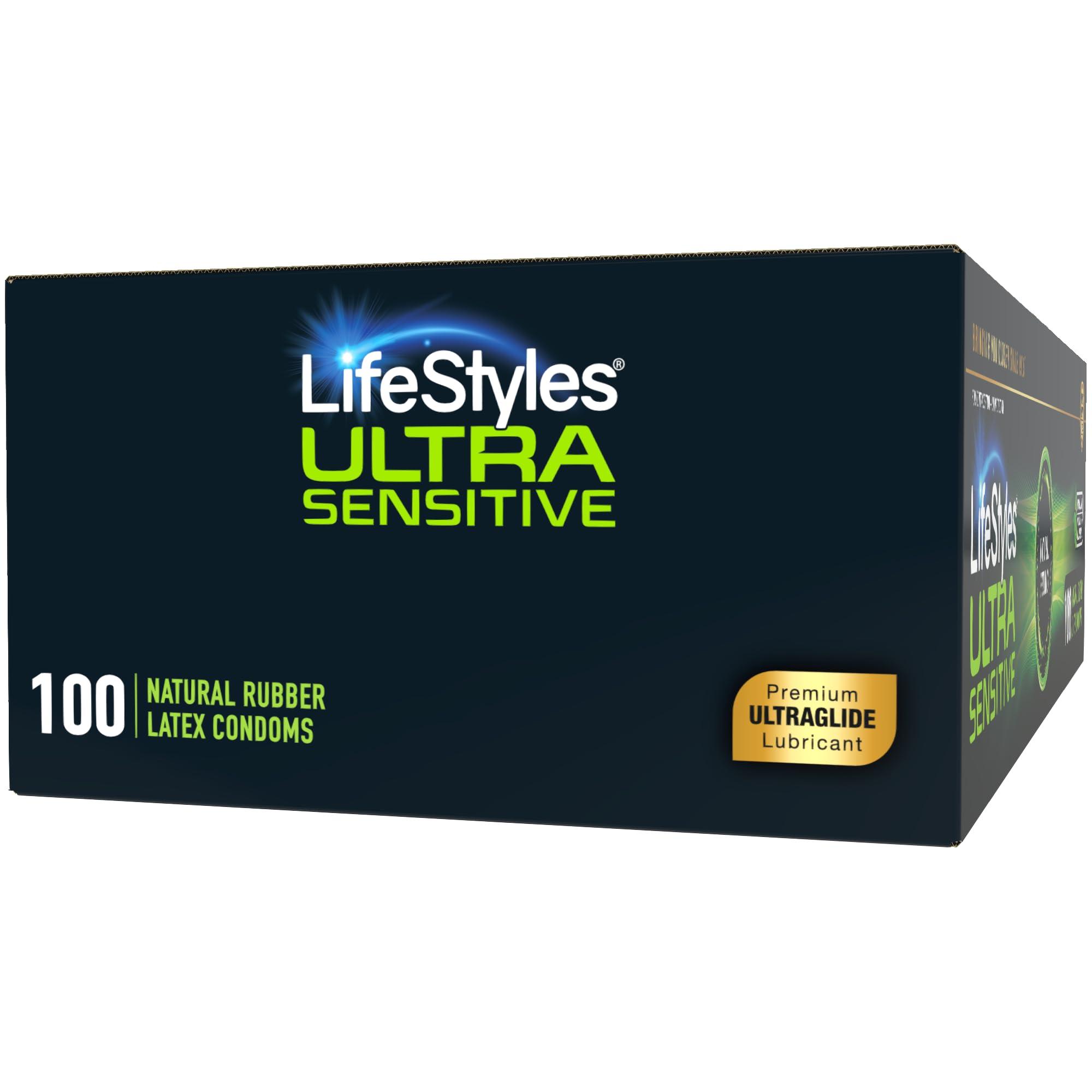 LifeStyles Ultra Sensitive Premium Lubricated Natural Latex Condoms Value Pack - 100 Count, 1 Pack - Triple Tested for Best Protection, Made with UltraGlide Silicone Lube - Image 4