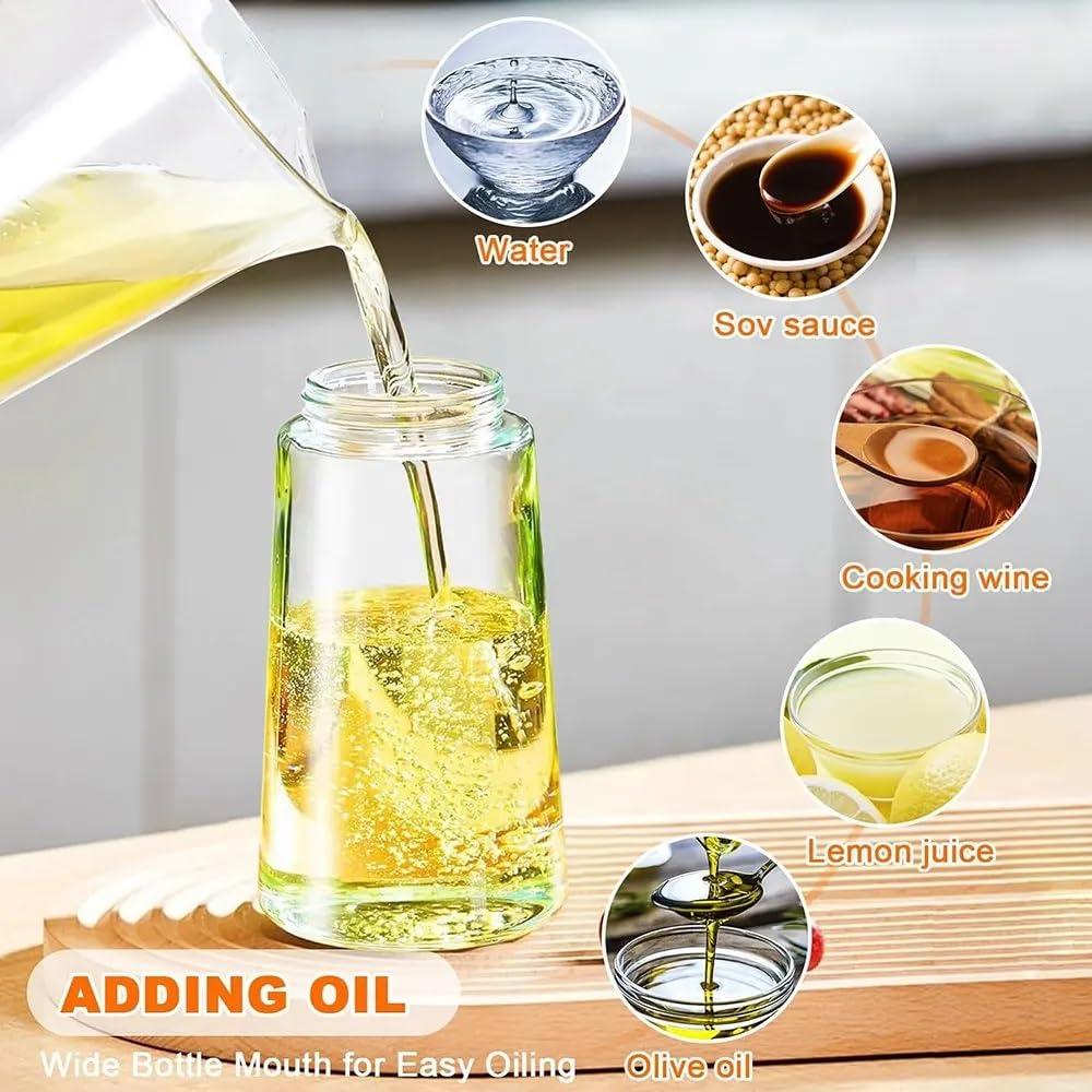 KASHLAND Oil Sprayer for Cooking 2 in 1, 470ml/16oz, Oil Spray & Dispenser Glass Bottle, Food-grade material for Kitchen, Salad Dressing, Frying, Air Fryer & BBQ (Black) - Image 5