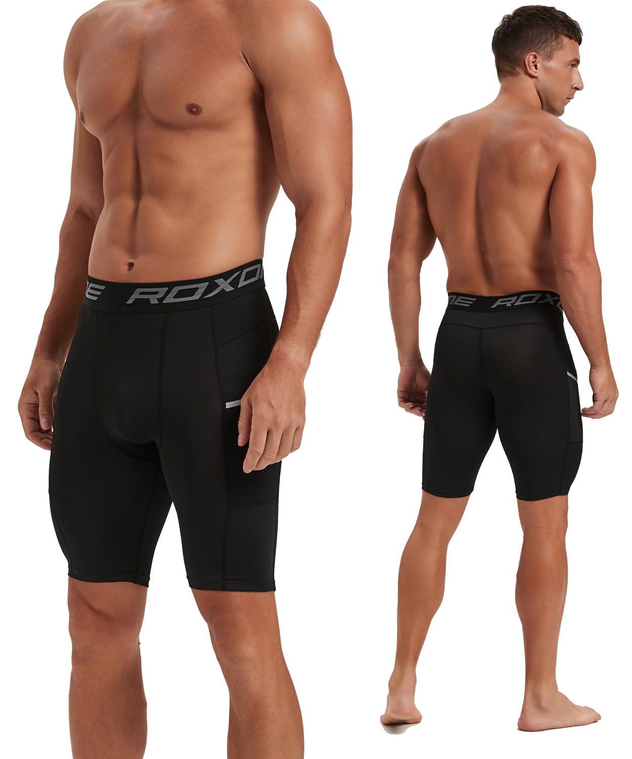 Roxdme 5 or 1 Pack Compression Shorts Men Spandex Sport Shorts Athletic Workout Running Tights Performance Underwear - Image 2