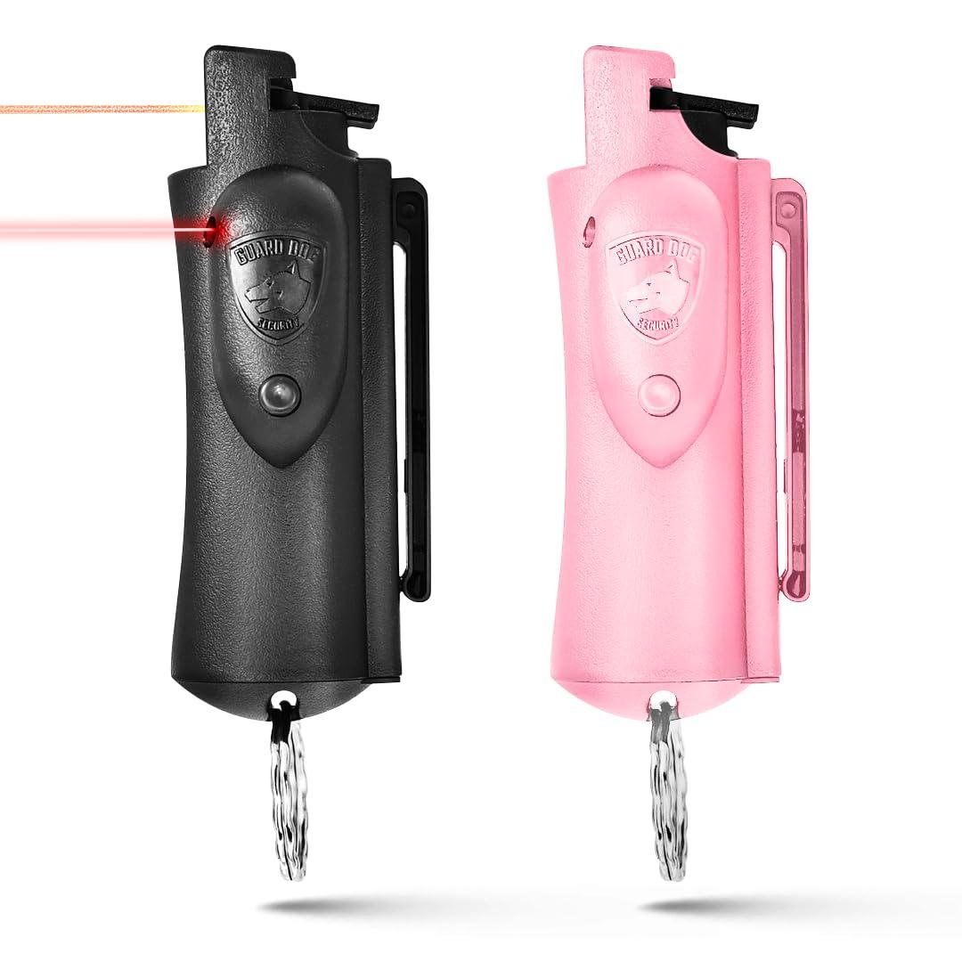 Guard Dog Security Pepper Spray Self Defense for Women, Men, OC Spray, AccuFire World’s Only Laser Sight Pepper Spray Keychain with Belt Clip for Quick Access, 16 Feet Range