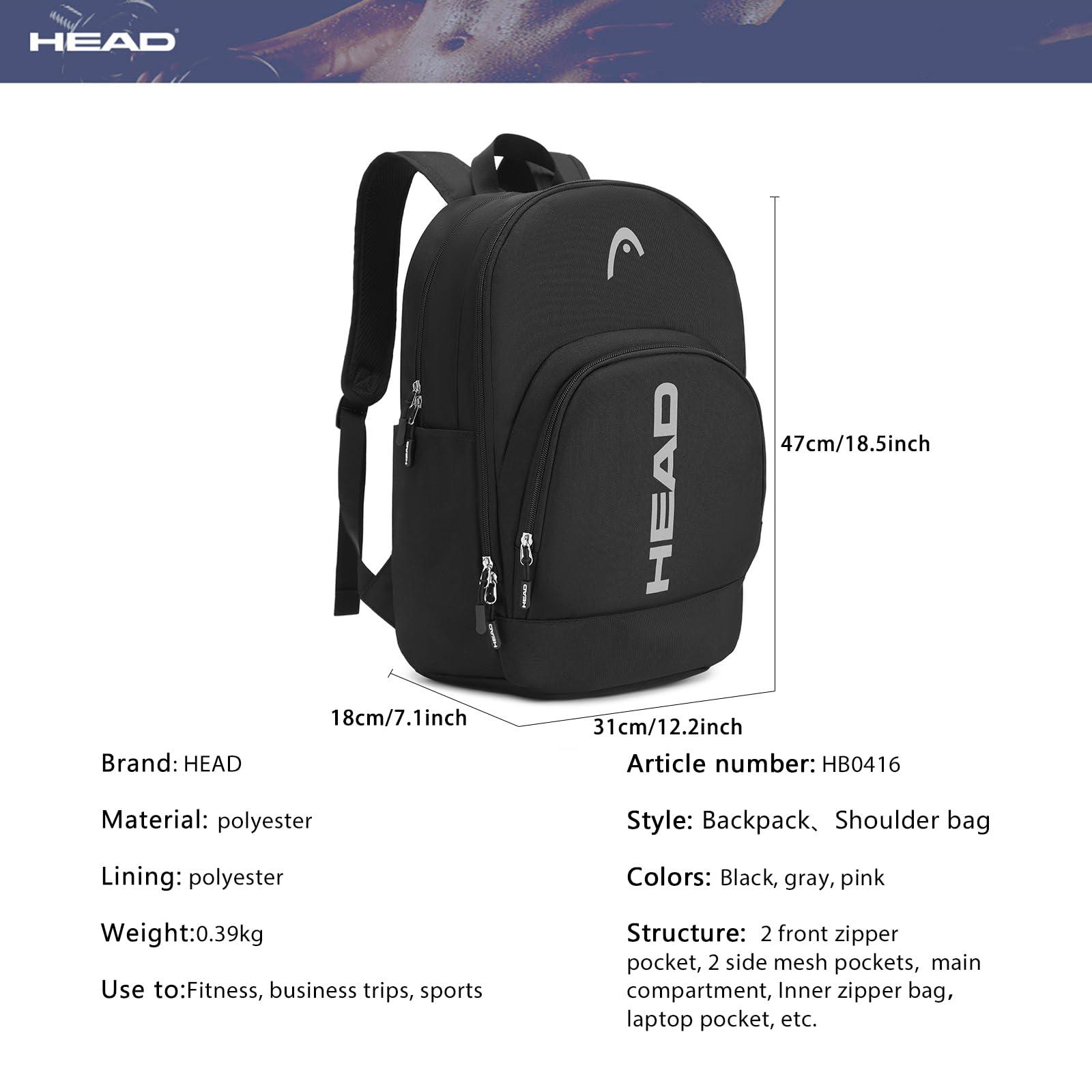 HEAD Waterproof Travel Backpack for Women & Men, Lightweight Laptop Backpack Computer Bag fits 15.6 Inch Notebook, Casual Daypack College Backpacks with 9 Pockets for Overnight/Sports Gym/Work/Fitness - Image 5