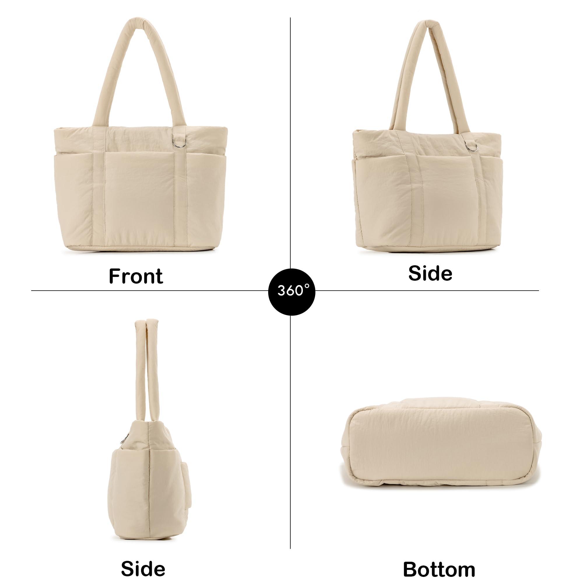 Herald Multi Pocket Tote Bag for Women, Large Puffy Shoulder Purse Handbag with Compartments for Travel,Work,GYM - Image 3