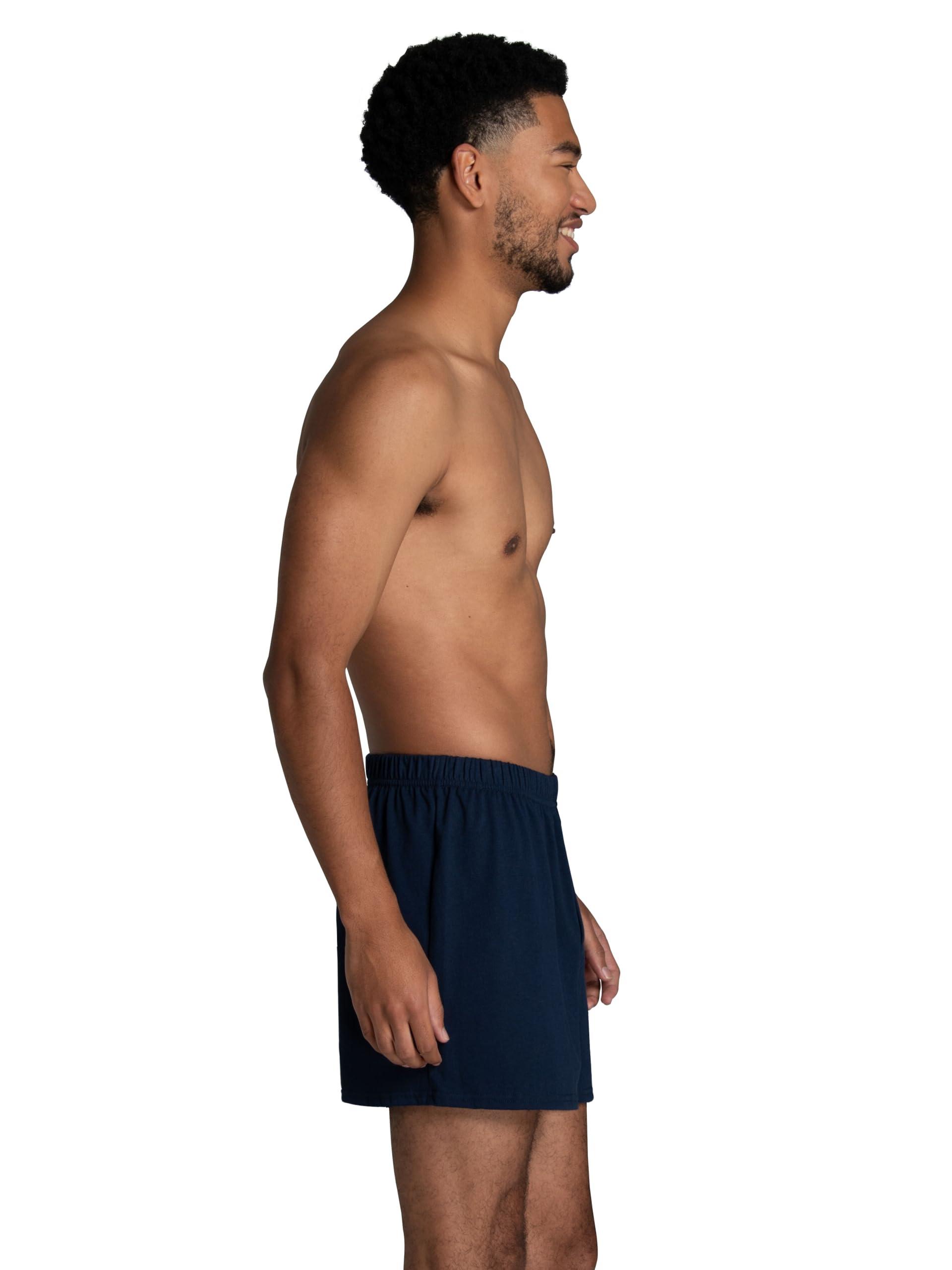 Fruit of the Loom Men's Tag Free Knit Boxer Shorts, Relaxed Fit, Moisture Wicking, Assorted Color Multipacks - Image 5