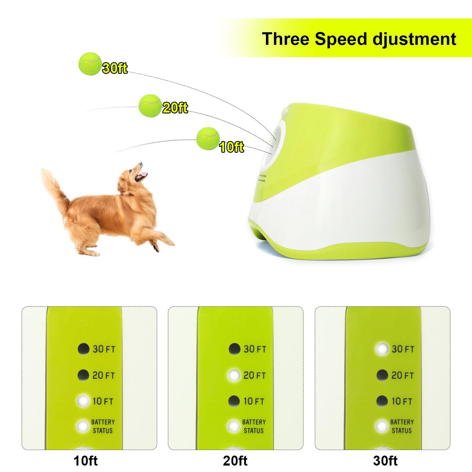 Jovani Automatic Dog Launcher, 10-30ft Fetch Machine for Small Dogs, Indoor/Outdoor, 9 Tennis Balls (2in), Yellow-Green - Image 4
