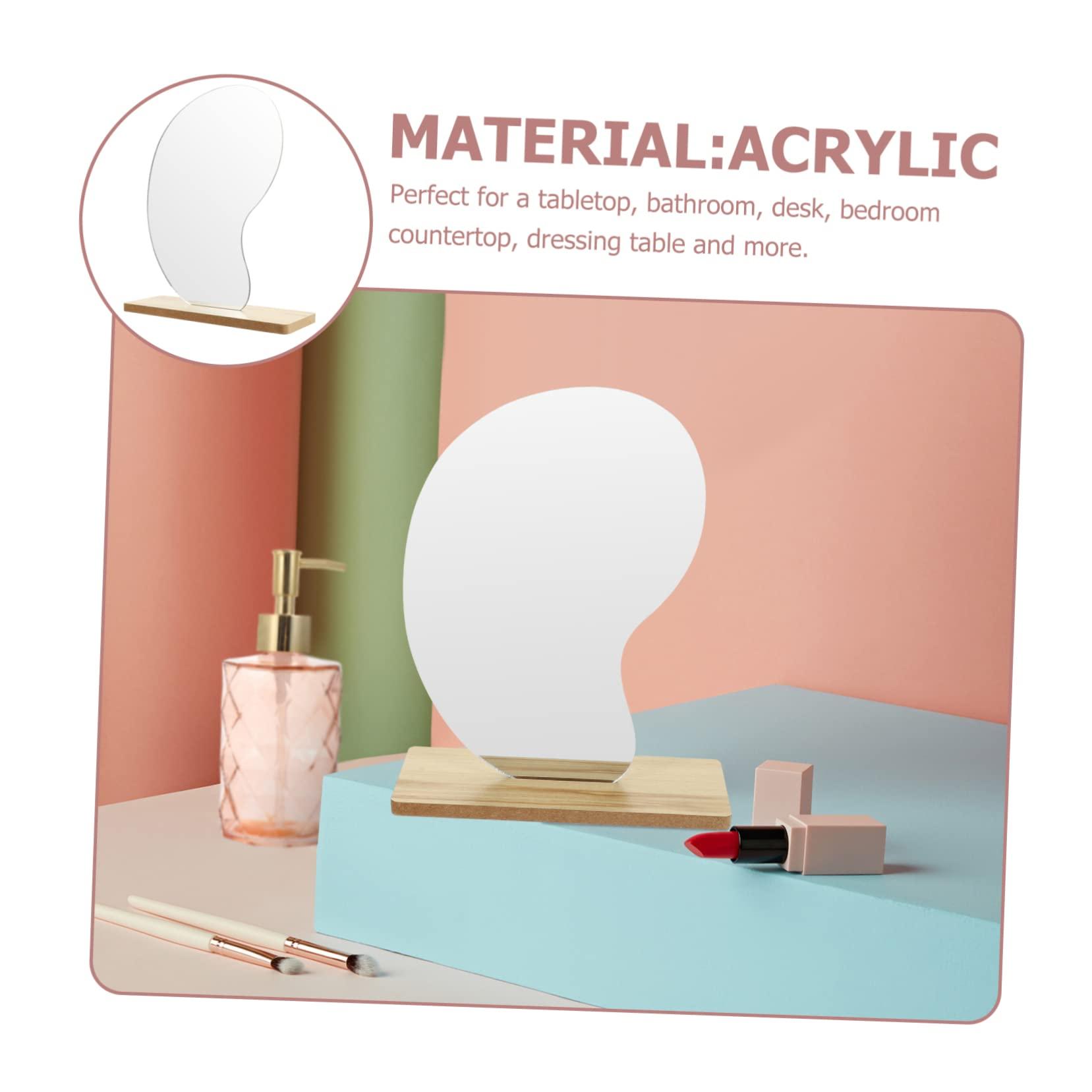 Cabilock Desktop Vanity Makeup Mirror Irregular Acrylic Design High Definition Cosmetic Mirror for Home Use for Dressing Table Bathroom and Office Decor - Image 6