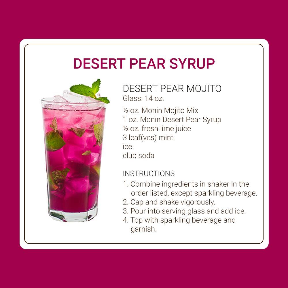 Monin - Desert Pear Syrup, Bold Flavor of Prickly Pear Cactus, Natural Flavors, Great for Iced Teas, Lemonades, Cocktails, Mocktails, and Sodas, Non-GMO, Gluten-Free (1 Liter) - Image 6