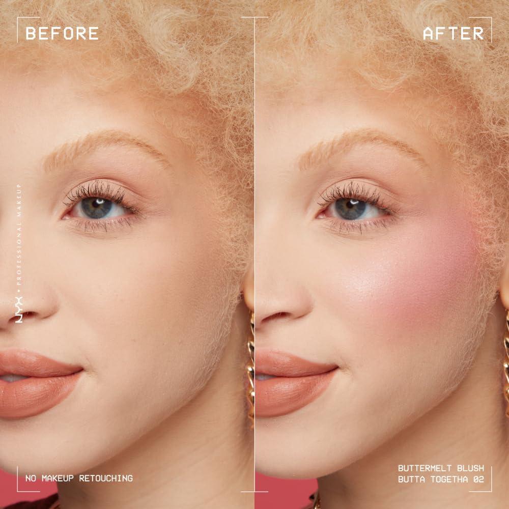 NYX PROFESSIONAL MAKEUP Buttermelt Powder Blush, Fade and Transfer-Resistant Blush, Up to 12HR Make Up Wear, Vegan Formula - Butta Together - Image 3