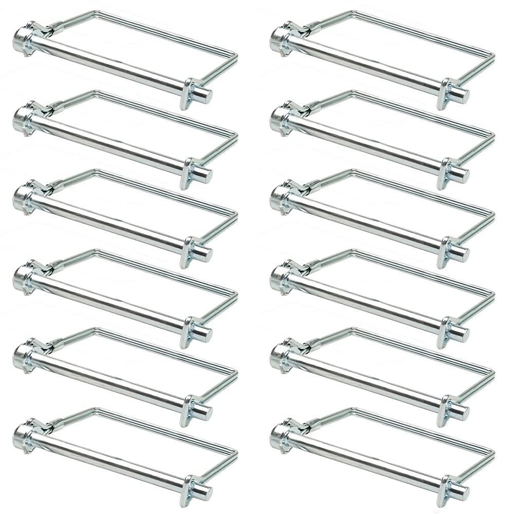 Comonc 15 PCS 1/4*4-1/2 Inch Trailer Hitch Pin Shaft Locking Pin Safety Coupler Pin 1/4 Hitch pin Wire Lock Pin 1/4" x 4-1/2" for PTO,Farm,Lawn,Hitches,and Garden