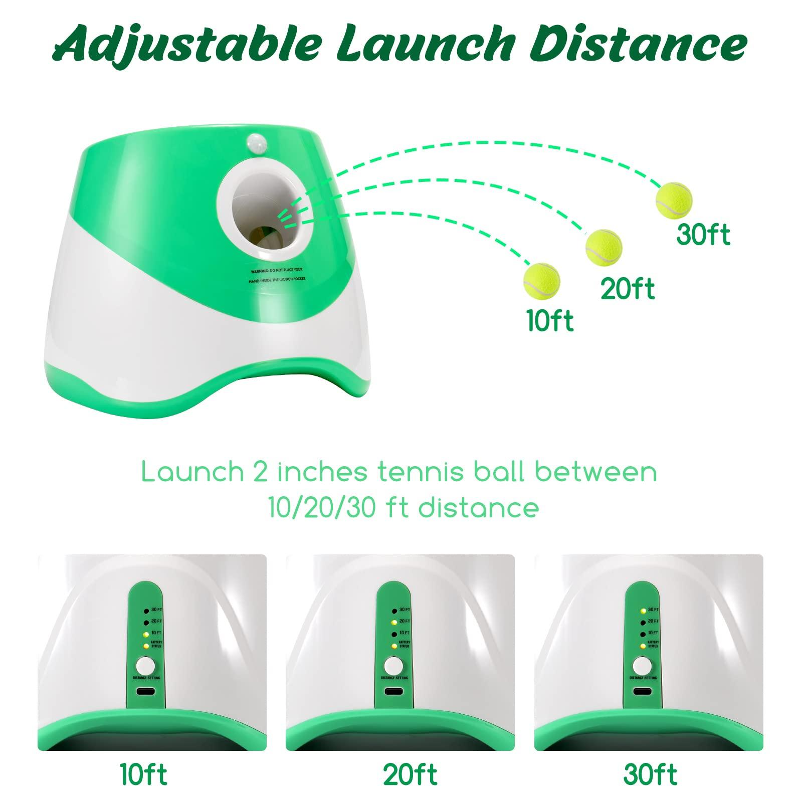 MEKAPLE Dog Ball Thrower Launcher, Automatic Launcher with 6 Mini Tennis Balls, Interactive Dog Toys Indoor Outdoor Ball Thrower Machine for Small Dogs with 3 Distance Settings - Image 6