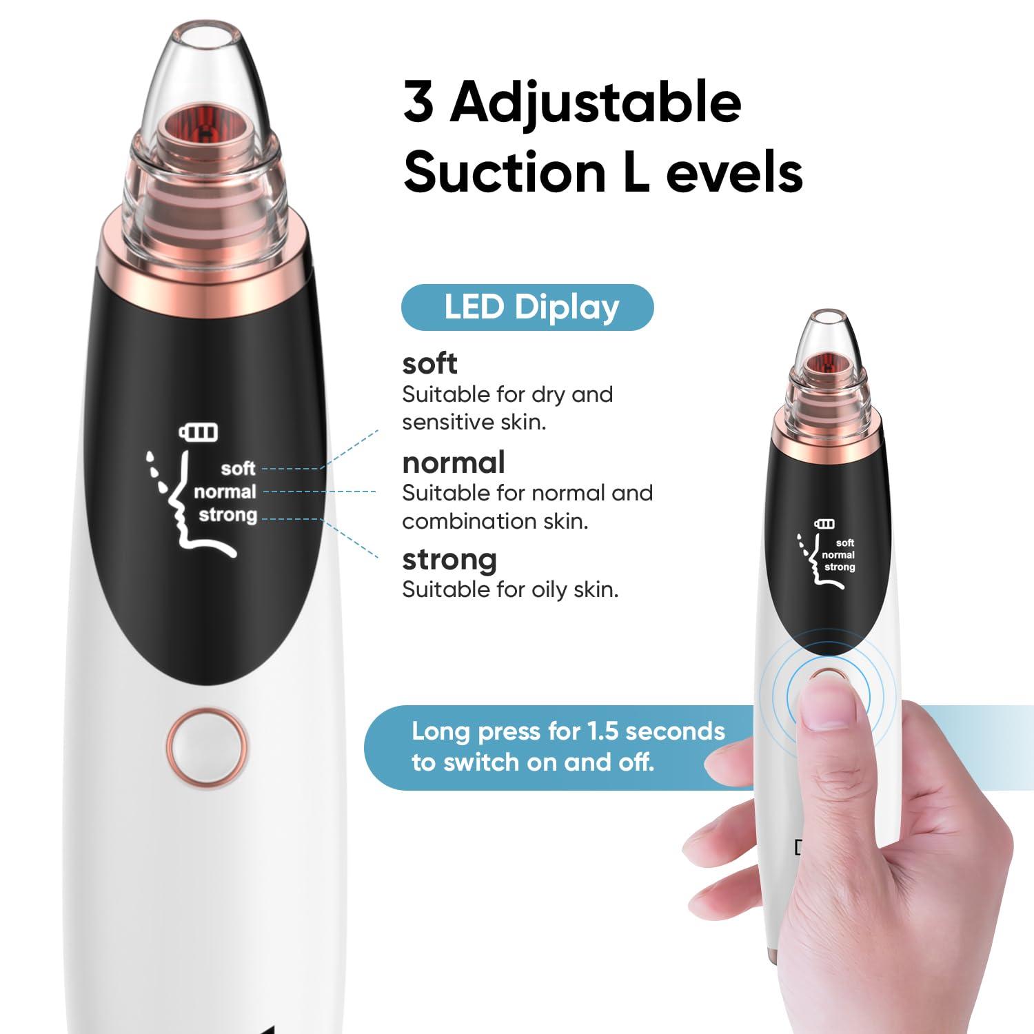 Daweir Blackhead Remover Pore Vacuum - Pimple Extractor Tools Pore Cleaner toolfor Face & Nose - Image 6