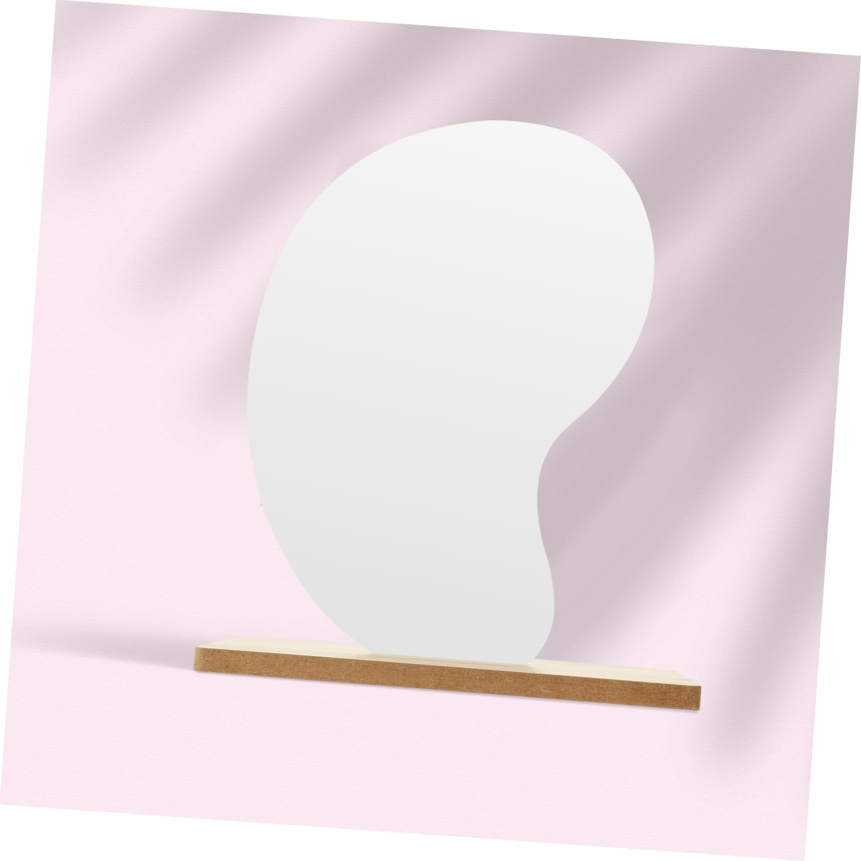 Cabilock Desktop Vanity Makeup Mirror Irregular Acrylic Design High Definition Cosmetic Mirror for Home Use for Dressing Table Bathroom and Office Decor - Image 3