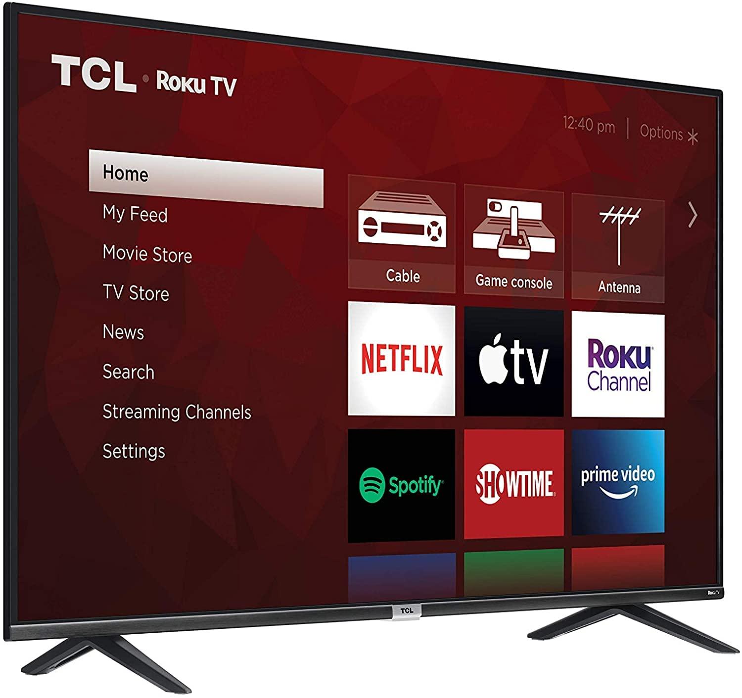 TCL 55" Class 4-Series 4K UHD 55S435, HDR, Smart, Roku TV, 2021 Model
