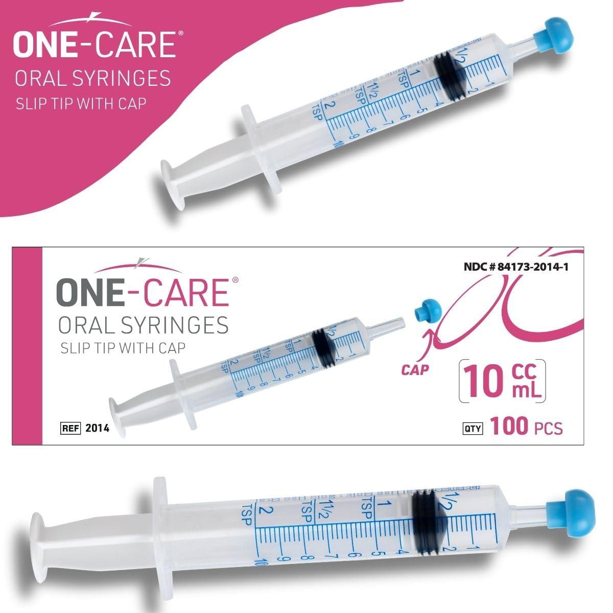 ONE-CARE 10ml Oral Syringe with Cap - Sterile, Individually Wrapped - 100 Syringes, Slip Tip, Uses include oral administration of medicine for infants, adults and animals - Image 7