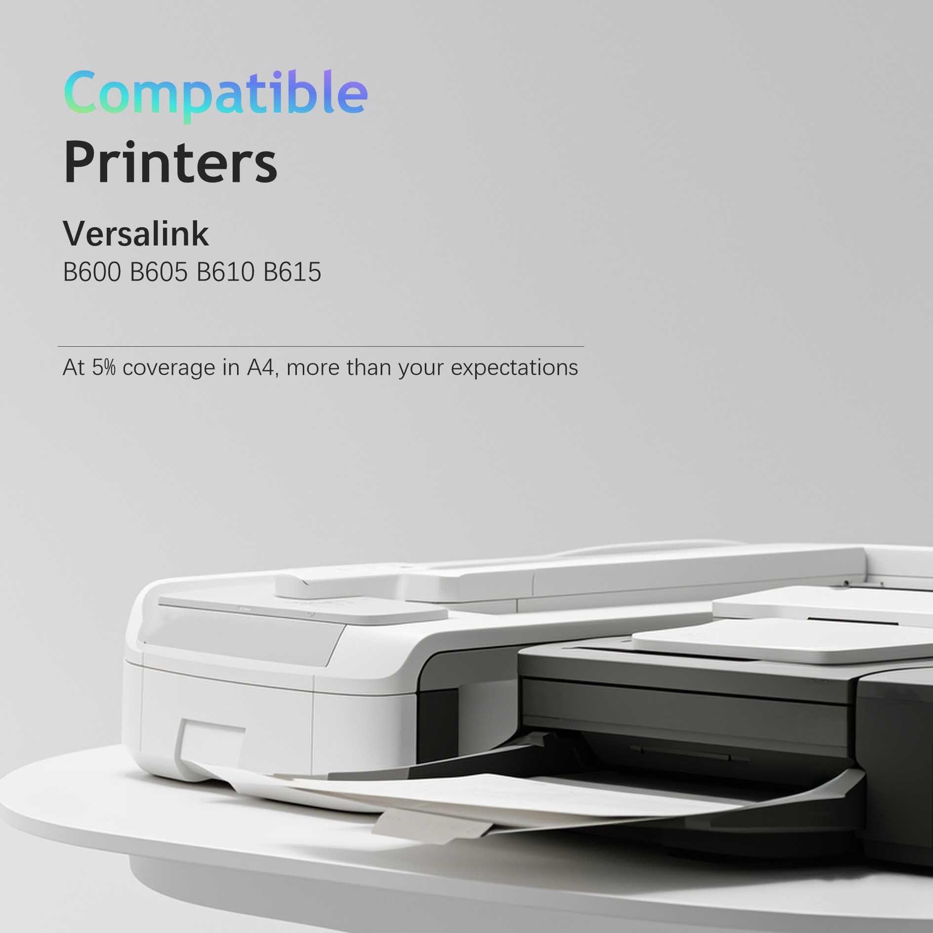 Chipink Versalink B600 Toner Cartridge 106R03942 Replacement Compatible for Versalink B605 Toner 106R03940 106R03944 for Xerox B600 B605 B610 B615 Printer (1 Black, High Yield) - Image 3