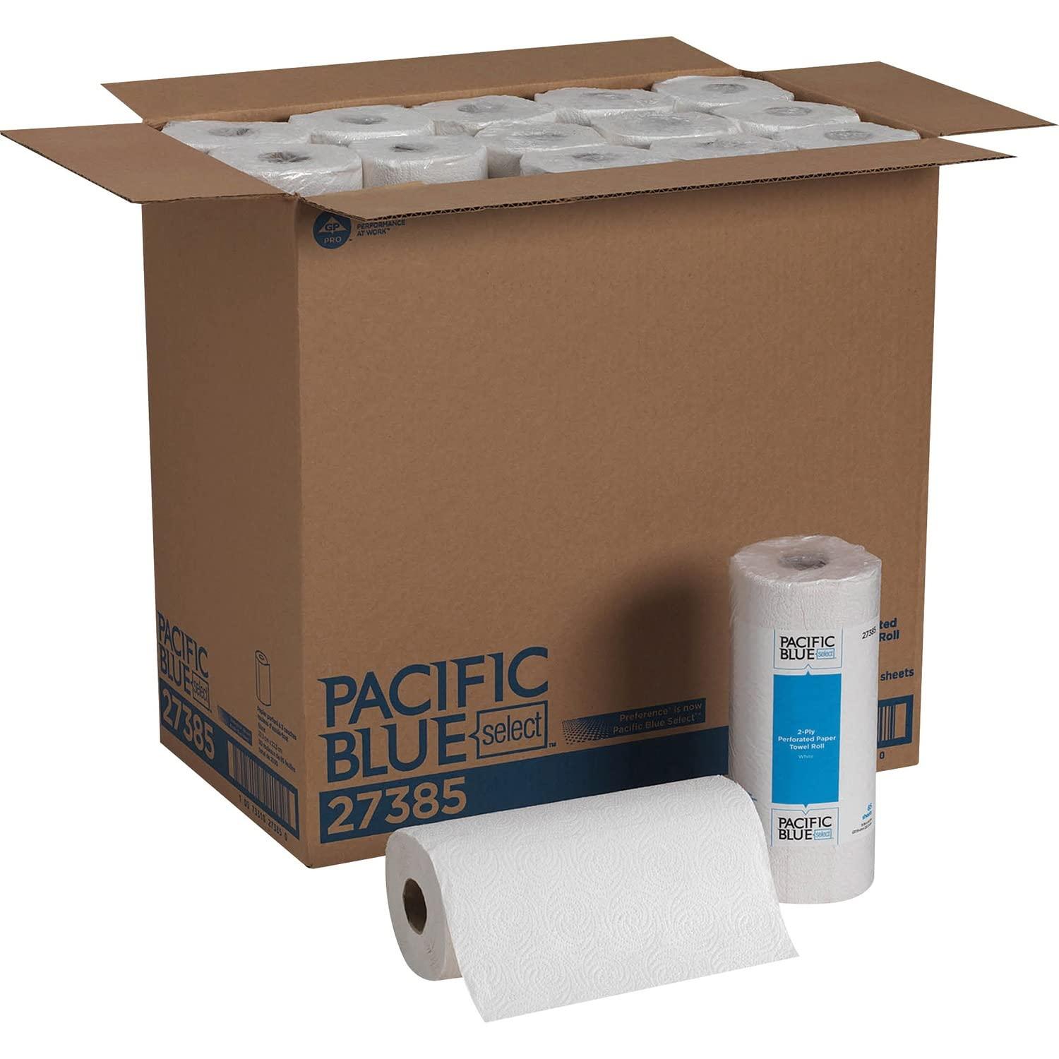 Georgia Pacific 27385 Perforated Paper Towel Roll, 8 4/5 x 11, White, 85/Roll, 30 Rolls/Carton