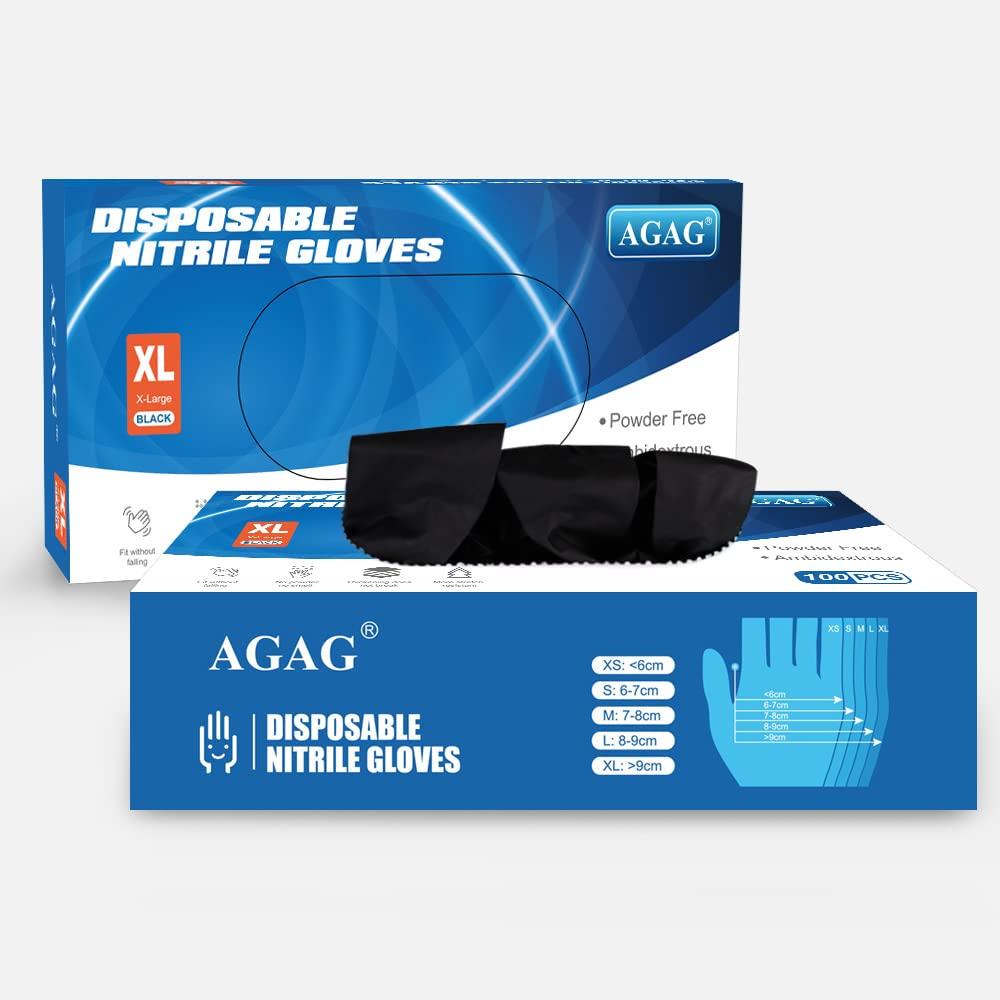 AGAG Nitrile Gloves Black Cooking Gloves 100PCs 5mil Ultra Strong Cleaning Gloves, Powder & Latex Free For Daily Use - Image 6