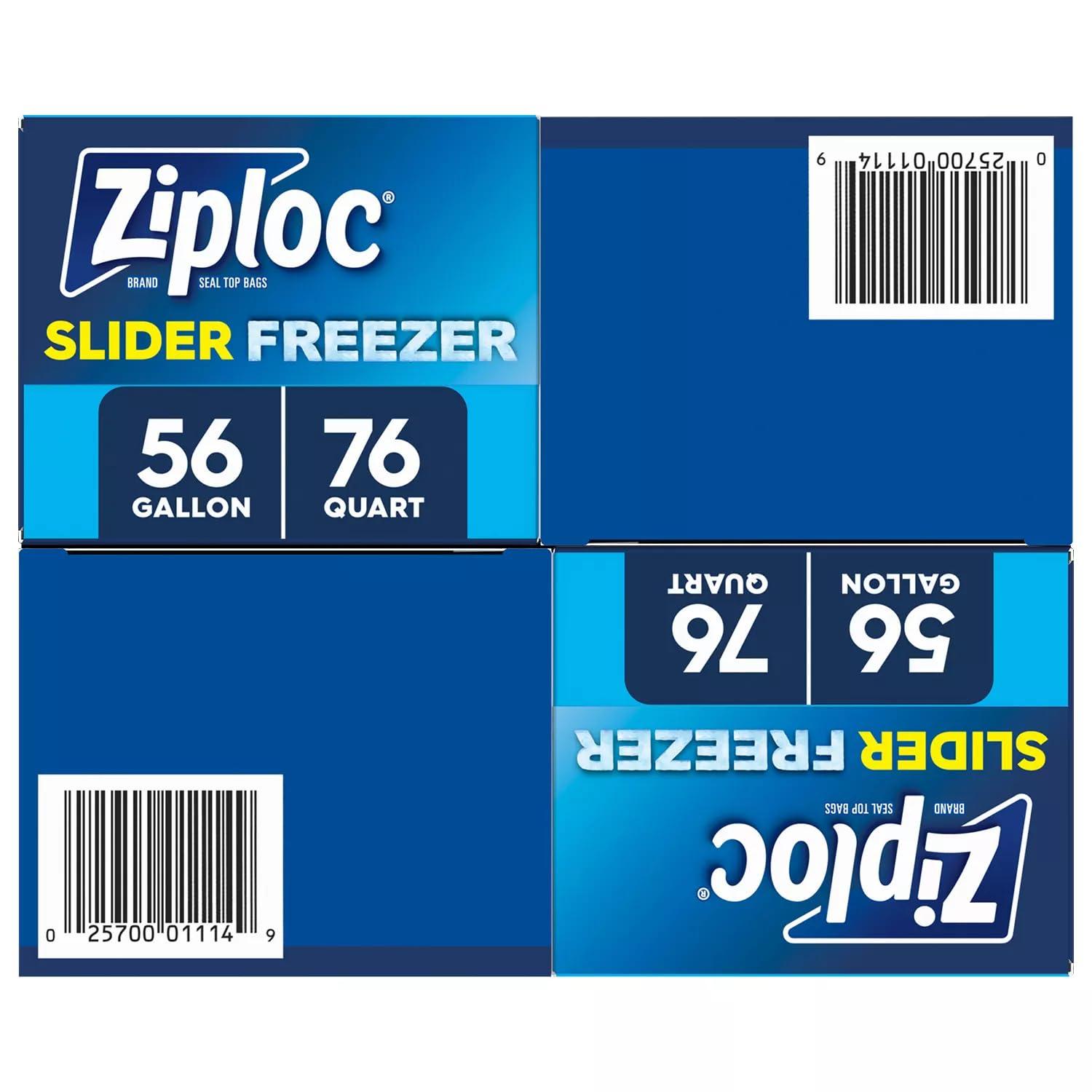 Ziploc Slider Freezer Bags Variety Pack, 132 Count, Power Shield Technology, 76 Quart and 56 Gallon Bags - Image 2