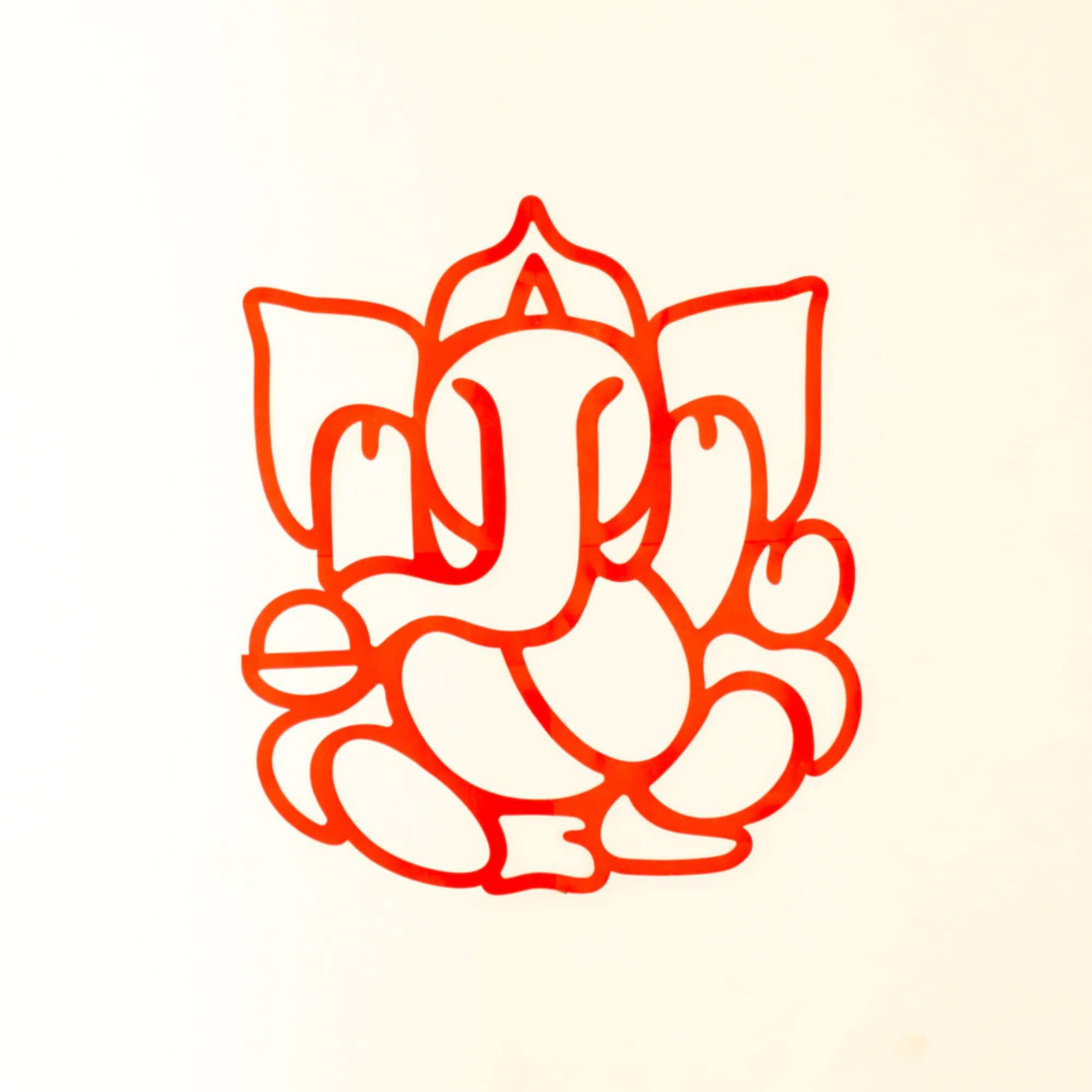 Desi Favors Red Huge Lord Ganesh Cutouts | Indian DIY Backdrop Decorations | Ganapati Pooja Backdrop Decoration | Indian Goodes Cultures Events | Traditional Cutout | 27x23 inch (Pack of 2) - Image 5