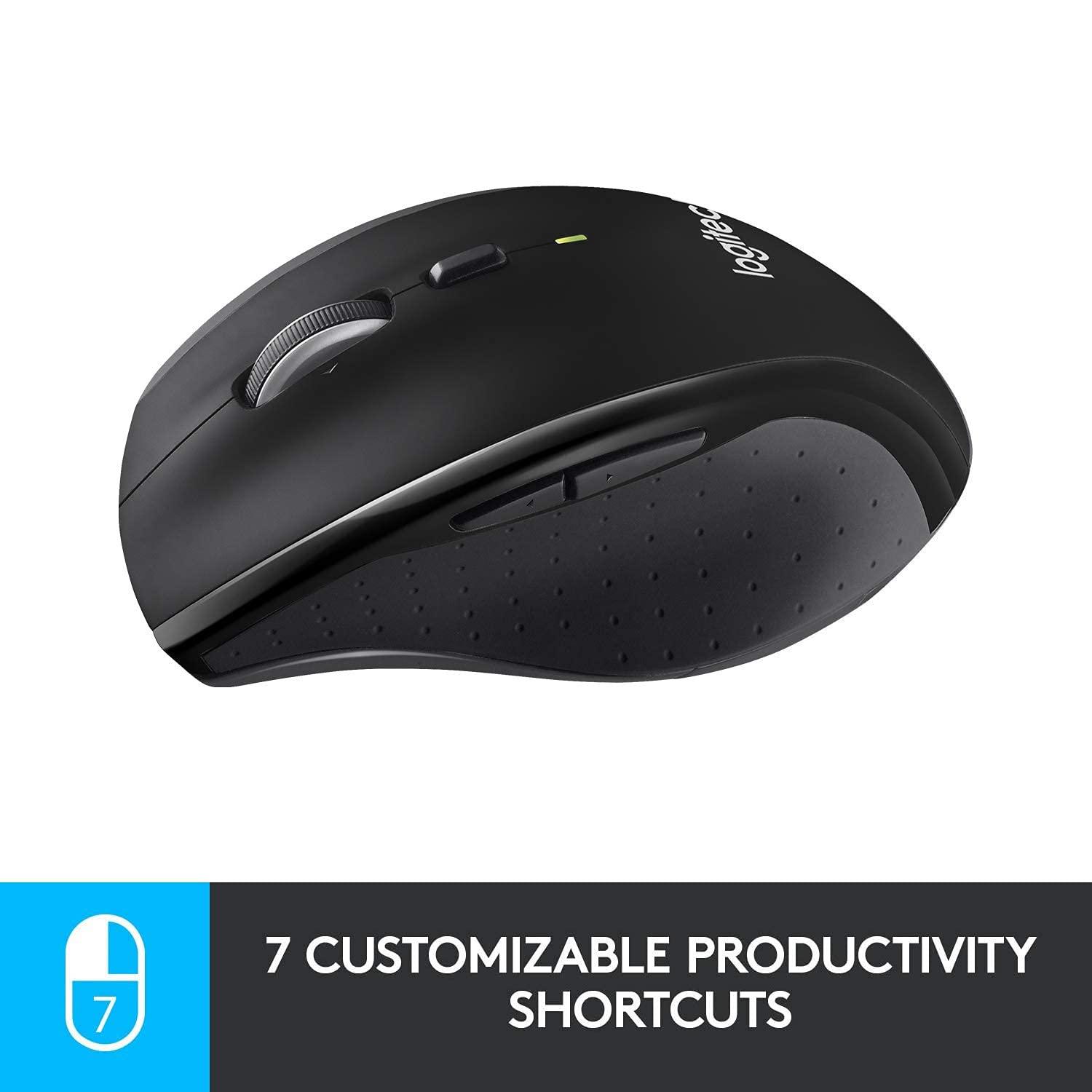 Logitech M705 Wireless Marathon Mouse for PC - Long 3 Year Battery Life, Ergonomic Shape with Hyper-Fast Scrolling and USB Unifying Receiver for Computer and Laptop - Black (Renewed) - Image 4