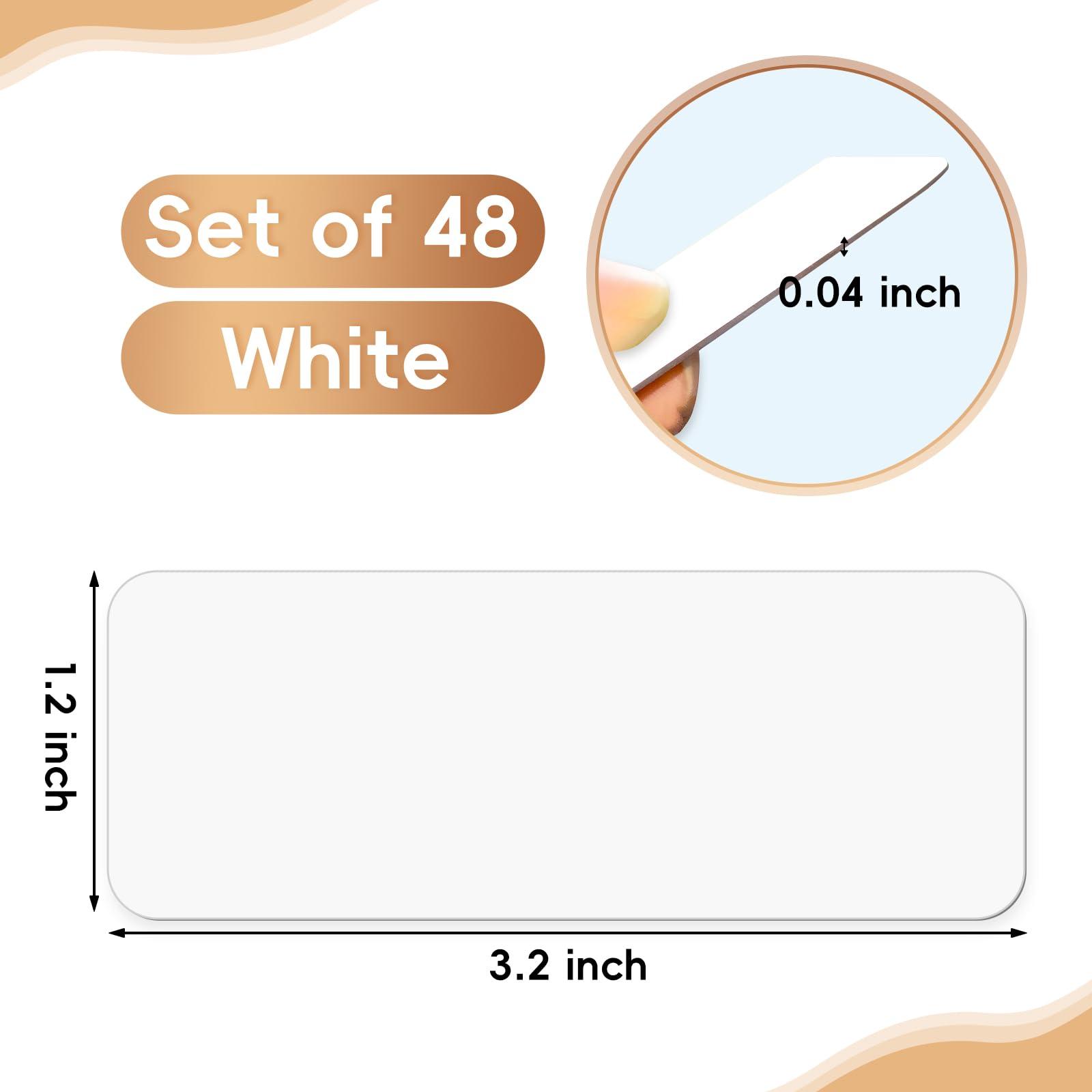 48 Pieces White Magnetic Dry Erase Labels,Real Reusable Strips for Classroom Home Office Garage Refrigerator Blank Writable Erasable Cards Colored Border Name Tags Students Locker Shelf - Image 3