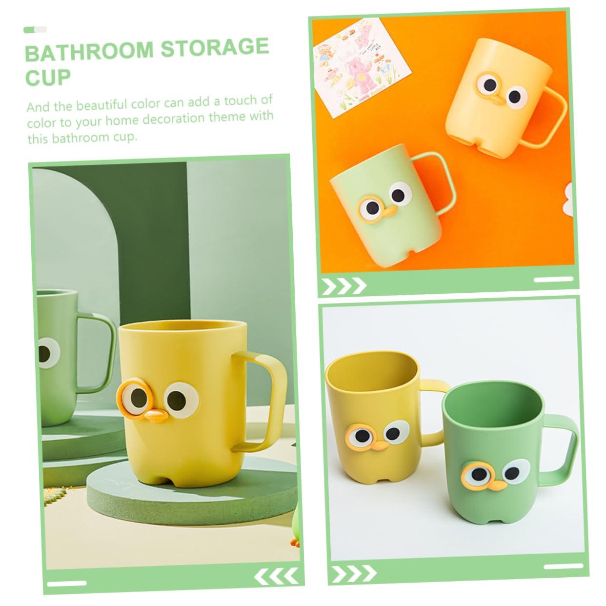 BRIGHTFUFU Toothbrush Storage Cup Toothbrush Cup Holder Plastic Cartoon Design Reusable for Boys and Girls Adults - Image 4