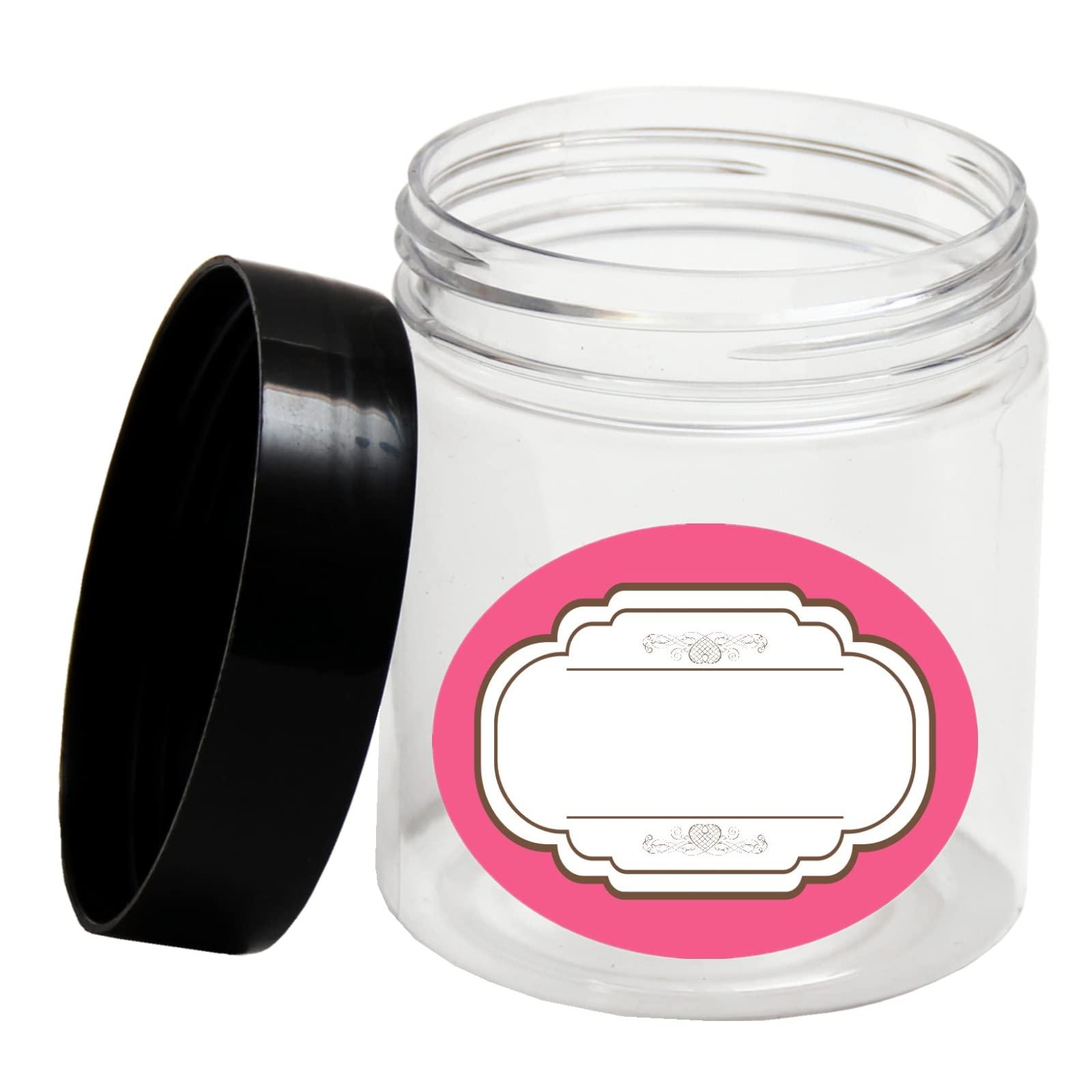 8 oz Plastic Containers with Lids and 4oz Small Containers (Set of 12) Plastic Jars with Lids Cosmetic Jar for Body Butter, Bath Salt, Slime and Beauty Product - Image 5