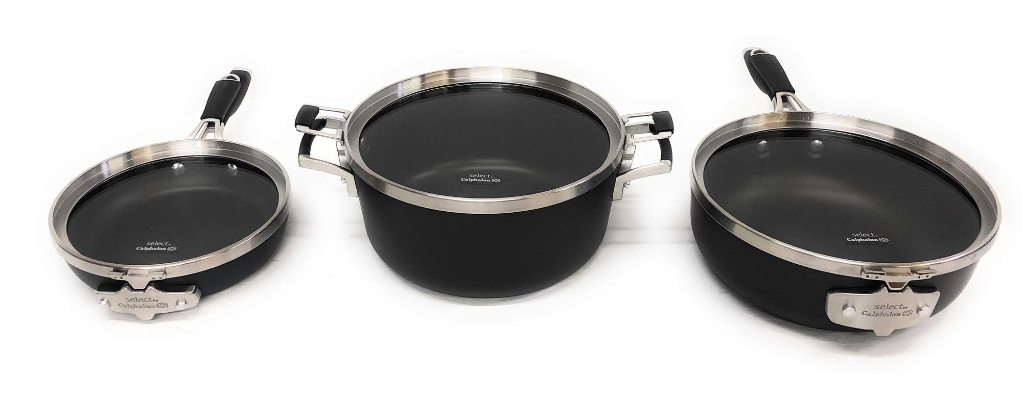 Calphalon Select 9pc Space Saving Hard-Anodized Nonstick Cookware Set - Image 4