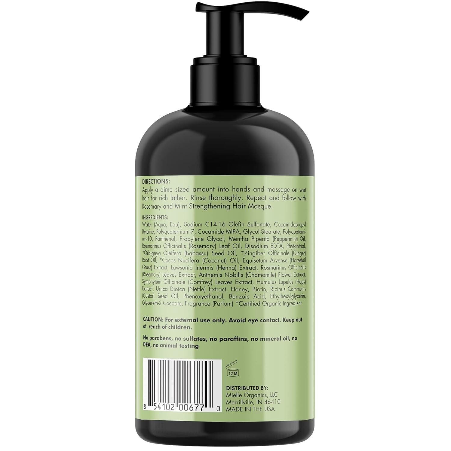 Mielle Organics Rosemary Mint Strengthening Shampoo Infused with Biotin, Cleanses and Helps Strengthen Weak and Brittle Hair (12 Fl Oz) - Image 6