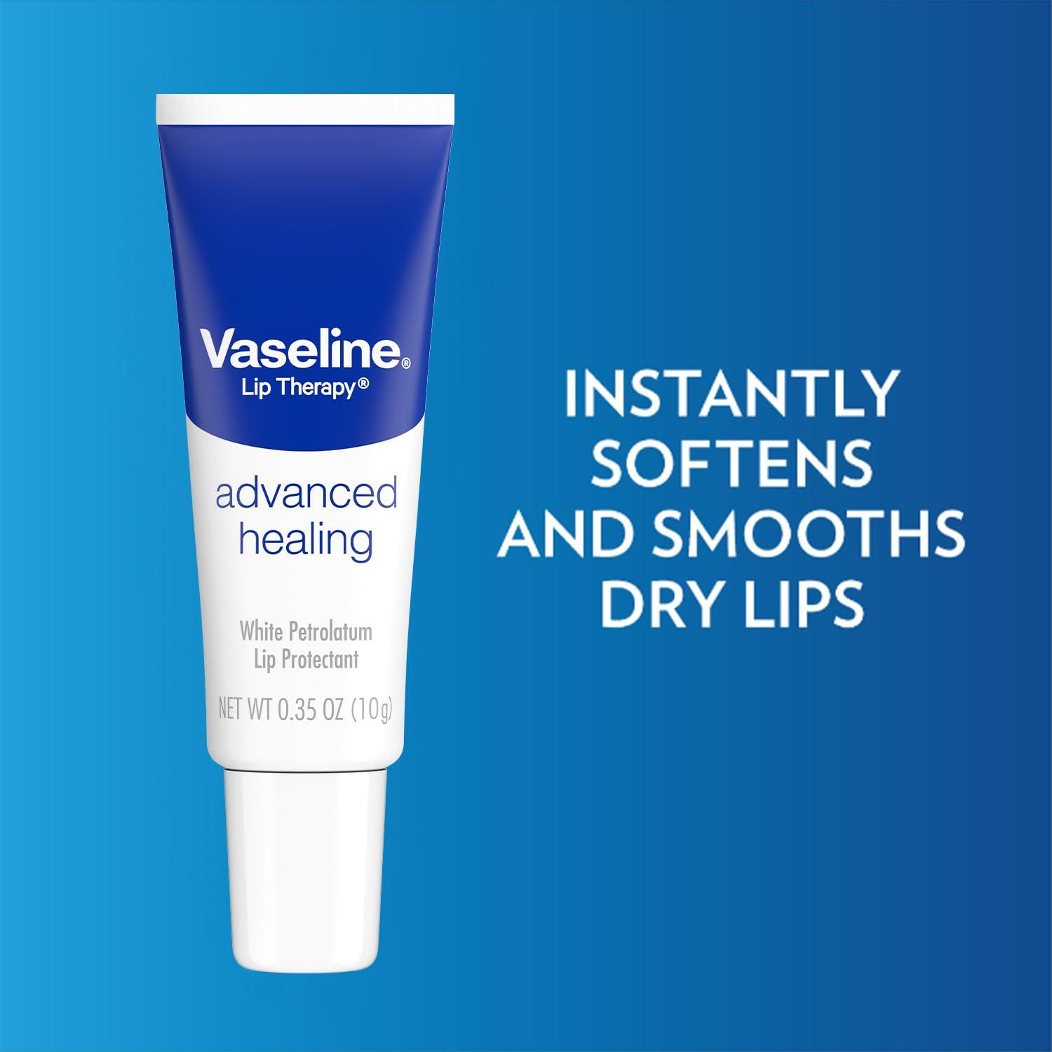 Vaseline Lip Therapy Advanced Healing Lip Balm Tube 12-Pack – White Petroleum Lip Protectant, 0.25 Oz Ea - Image 3